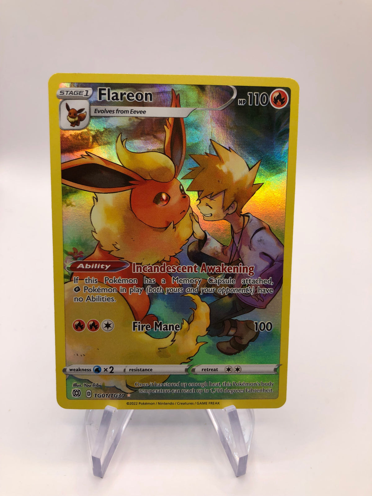Pokemon Karte Art Rare Flamara TG01/TG30 Englisch