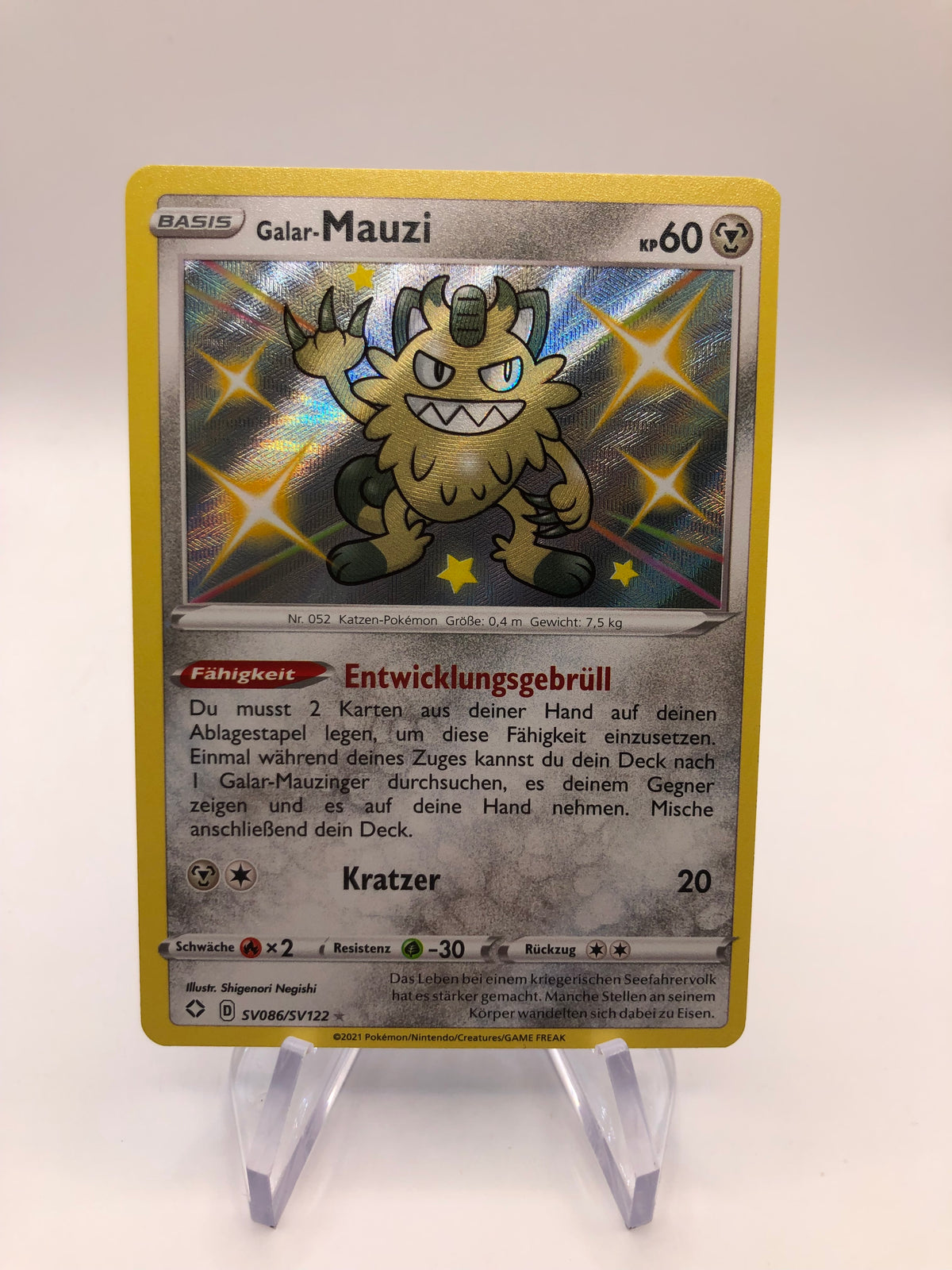 Pokemon Karten Shiny Galar Mauzi Sv86/Sv122 Deutsch