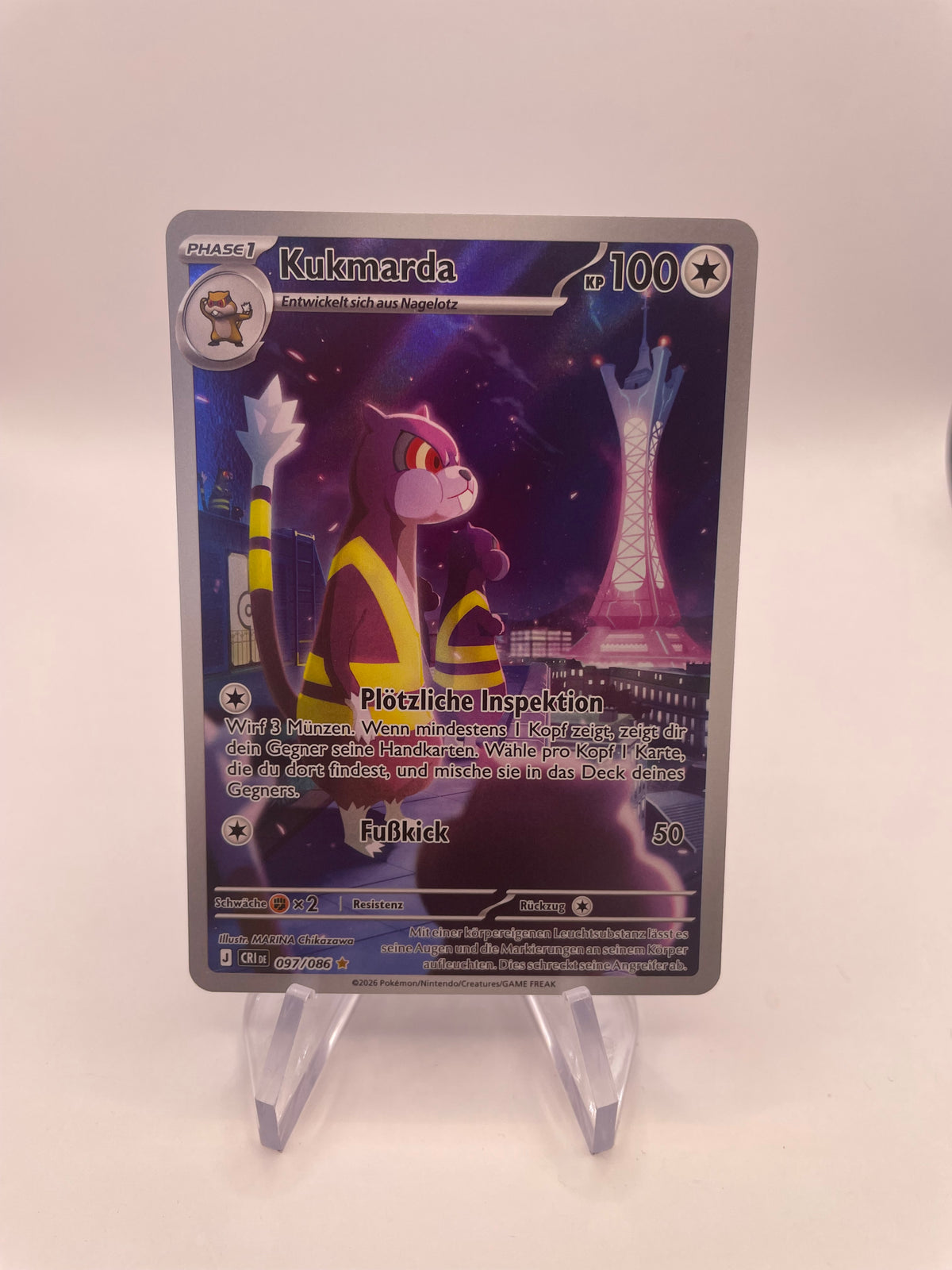 Pokemon Karte Art Rare Kukmarda 97/86 Deutsch