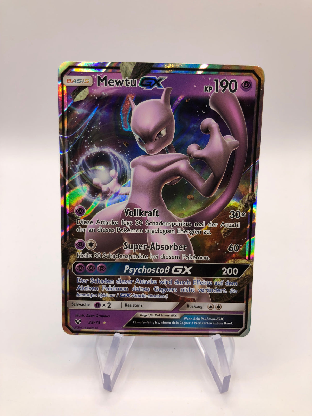 Pokemon Karte GX Mewtu 39/73 Deutsch