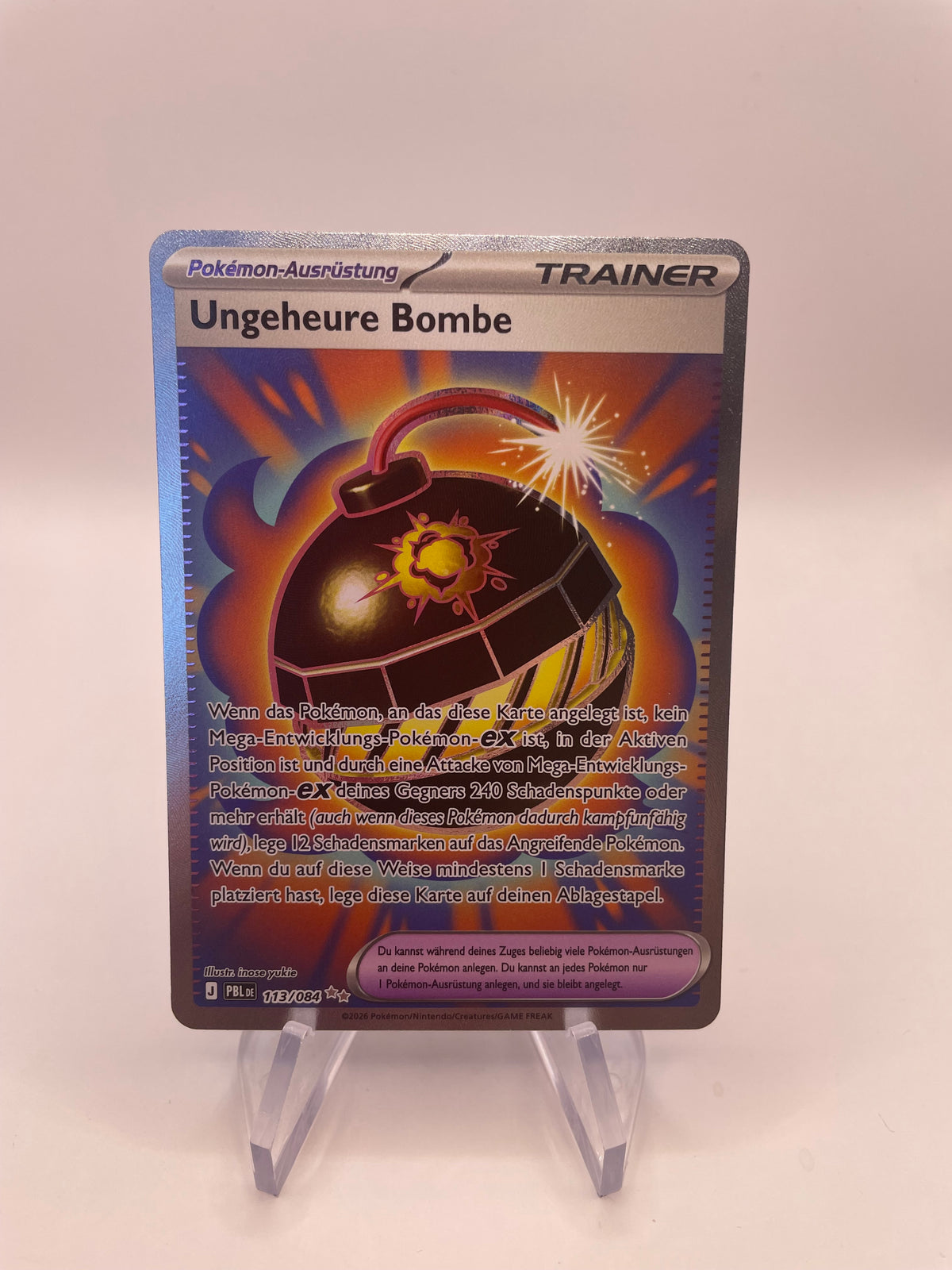 Pokemon Karte Trainer Ungeheure Bombe 113/84 Deutsch