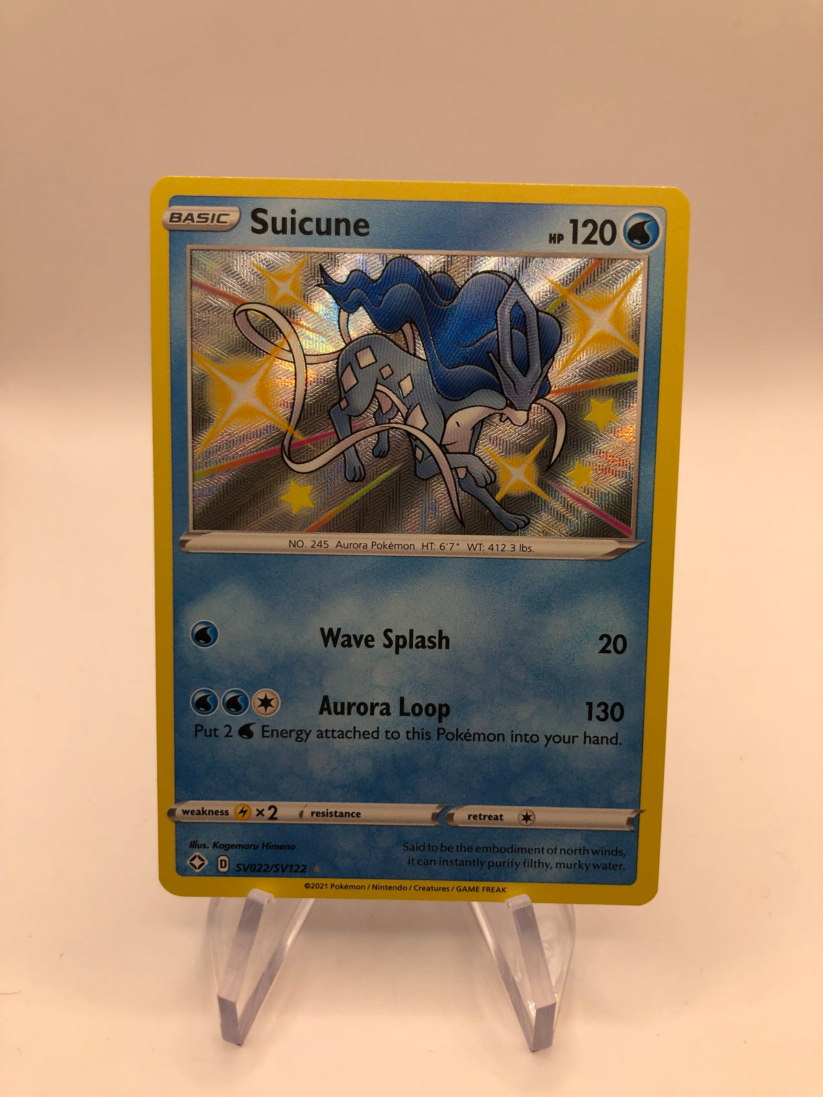 Pokemon Karte Shiny Suicune SV22/SV122 Englisch