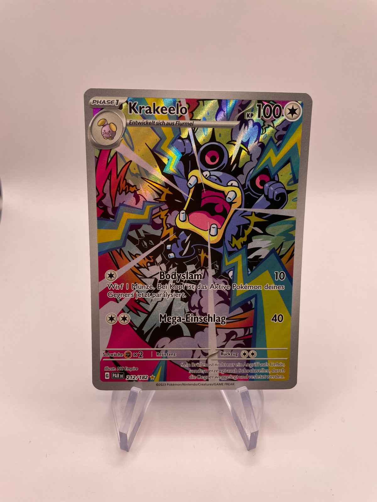 Pokemon Karte Art Rare Krakeelo 212/182 Deutsch