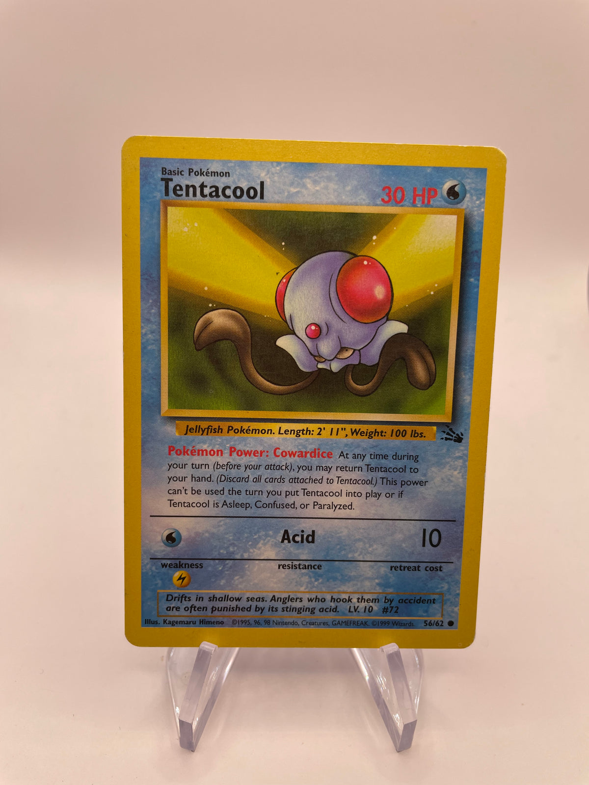 Pokemon Karte Tentacool 56/62 Fossil Englisch