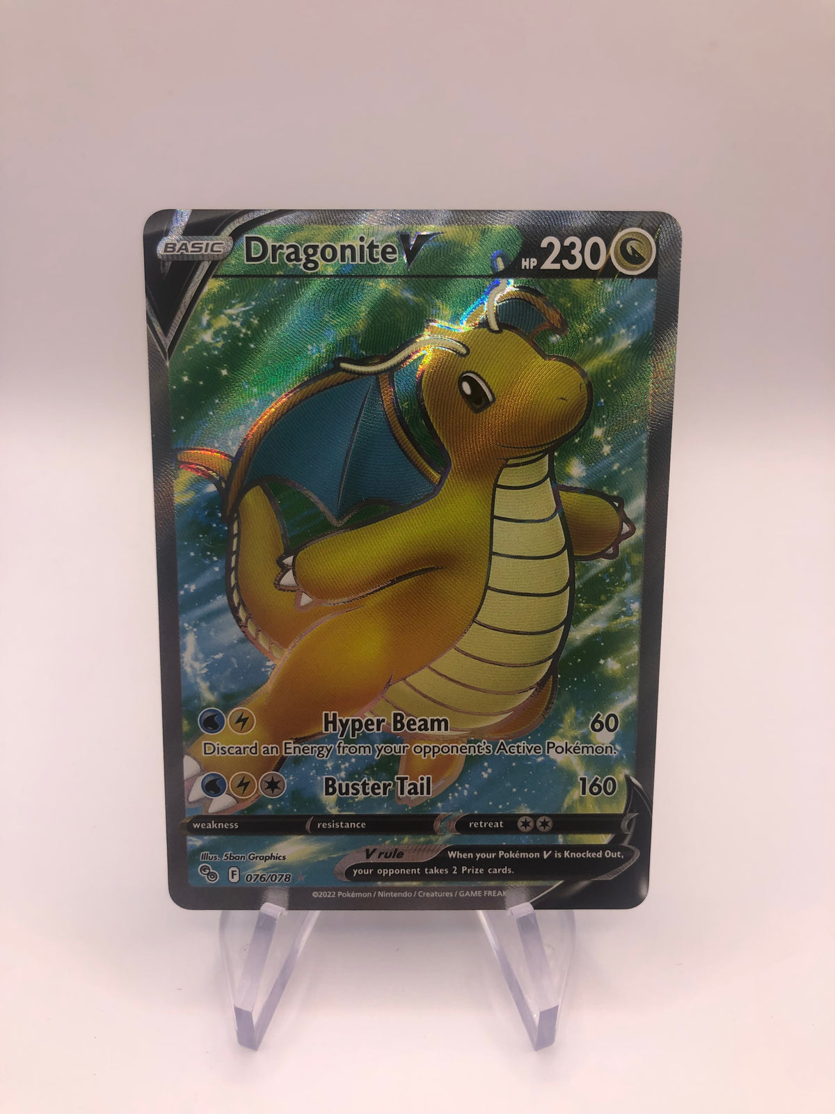Pokemon Karte V Fullart Dragoran 76/78 Englisch