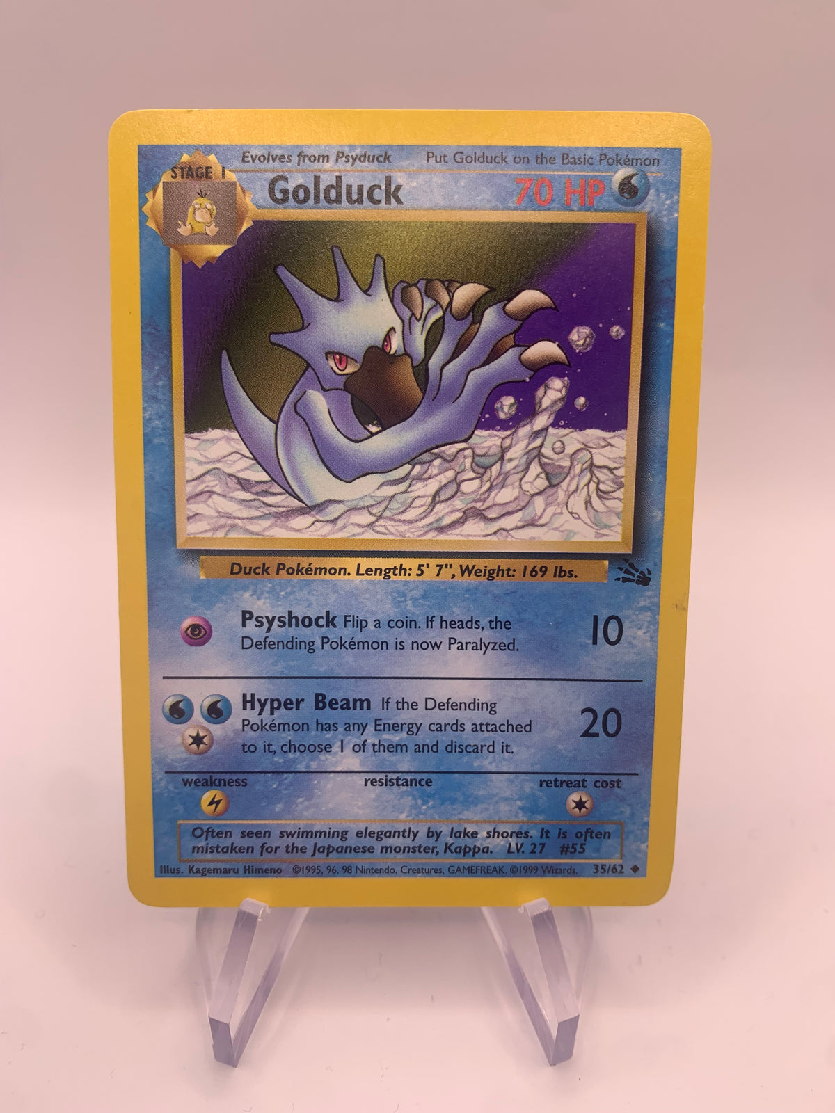 Pokemon Karte Golduck Fossil 35/62 Englisch