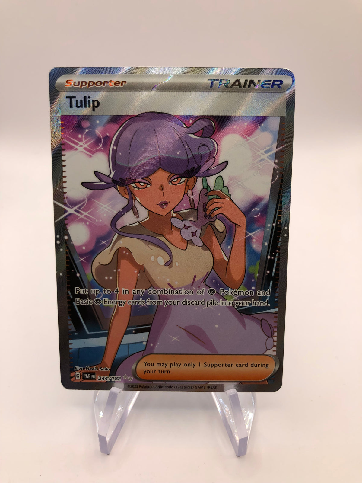 Pokemon Karten Trainer Fullart Tulip 244/182 Englisch