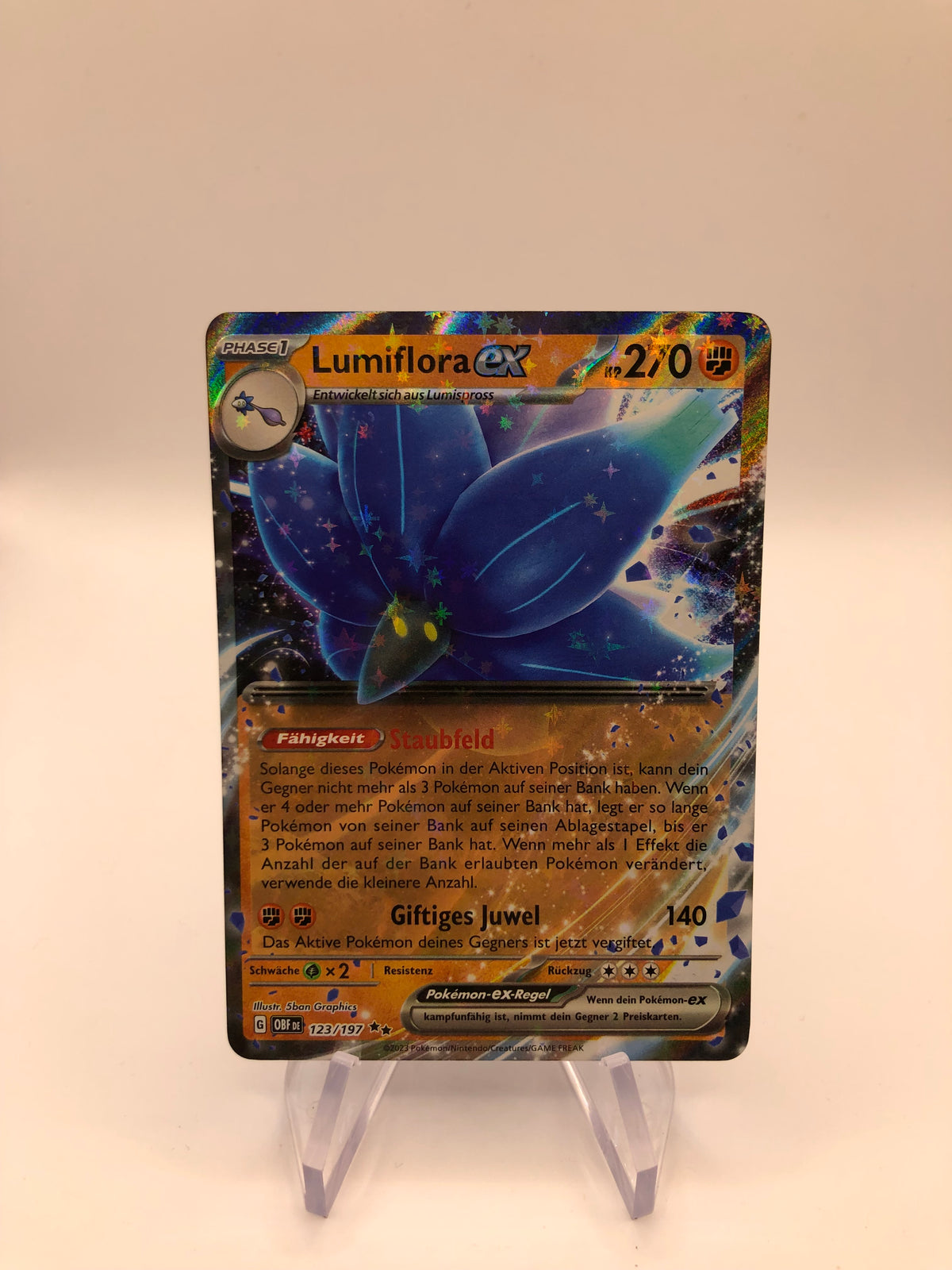 Pokemon Karte Ex Lumiflora 123/197 Deutsch