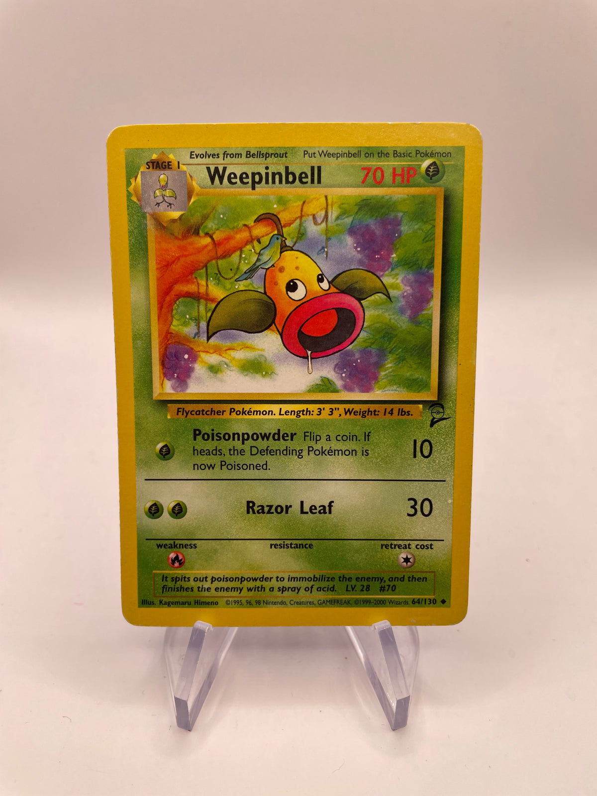 Pokemon Karte Base-Set 2 Weepinbell 64/130 Englisch