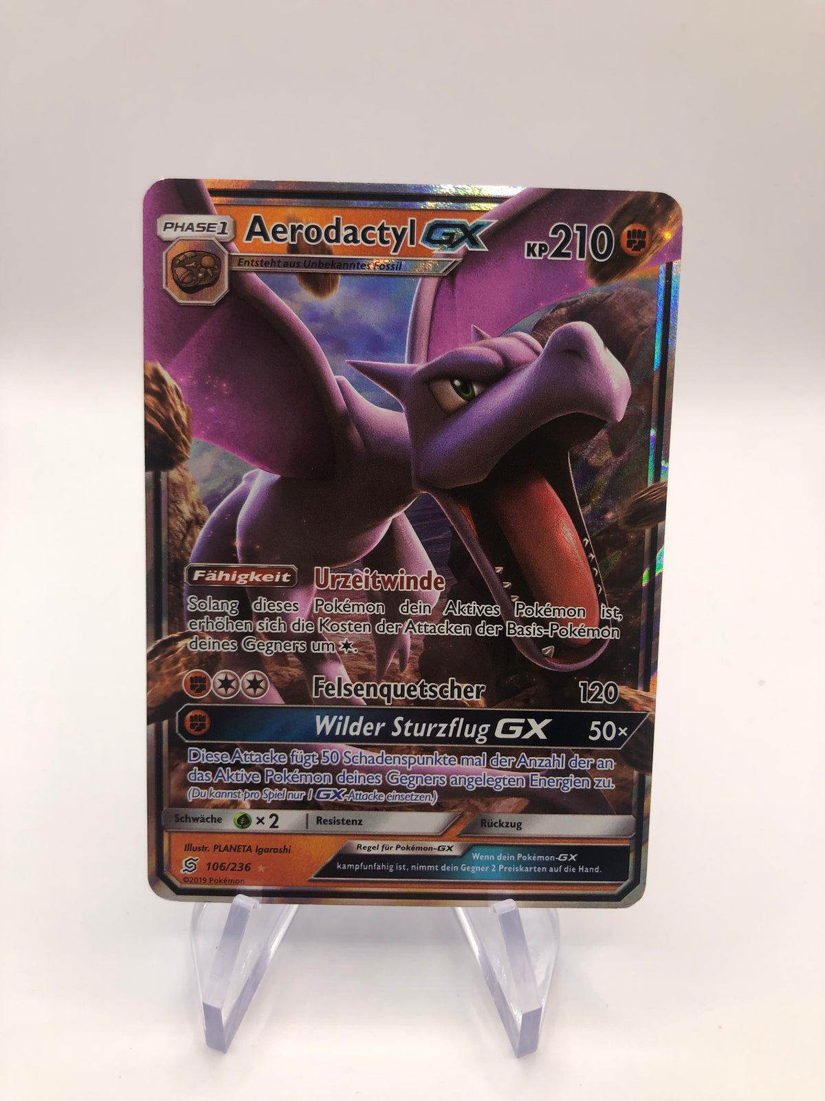 Pokemon Karte GX Aerodactyl 106/236 Deutsch