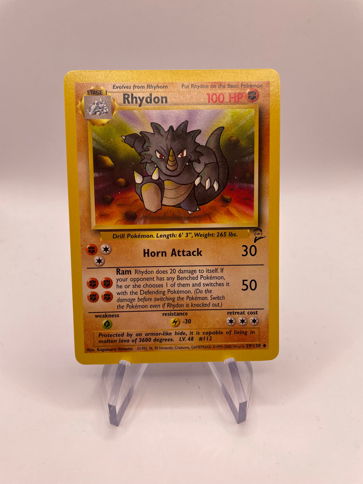 Pokemon Karte Base Set 2 Rhydon 59/130 Englisch
