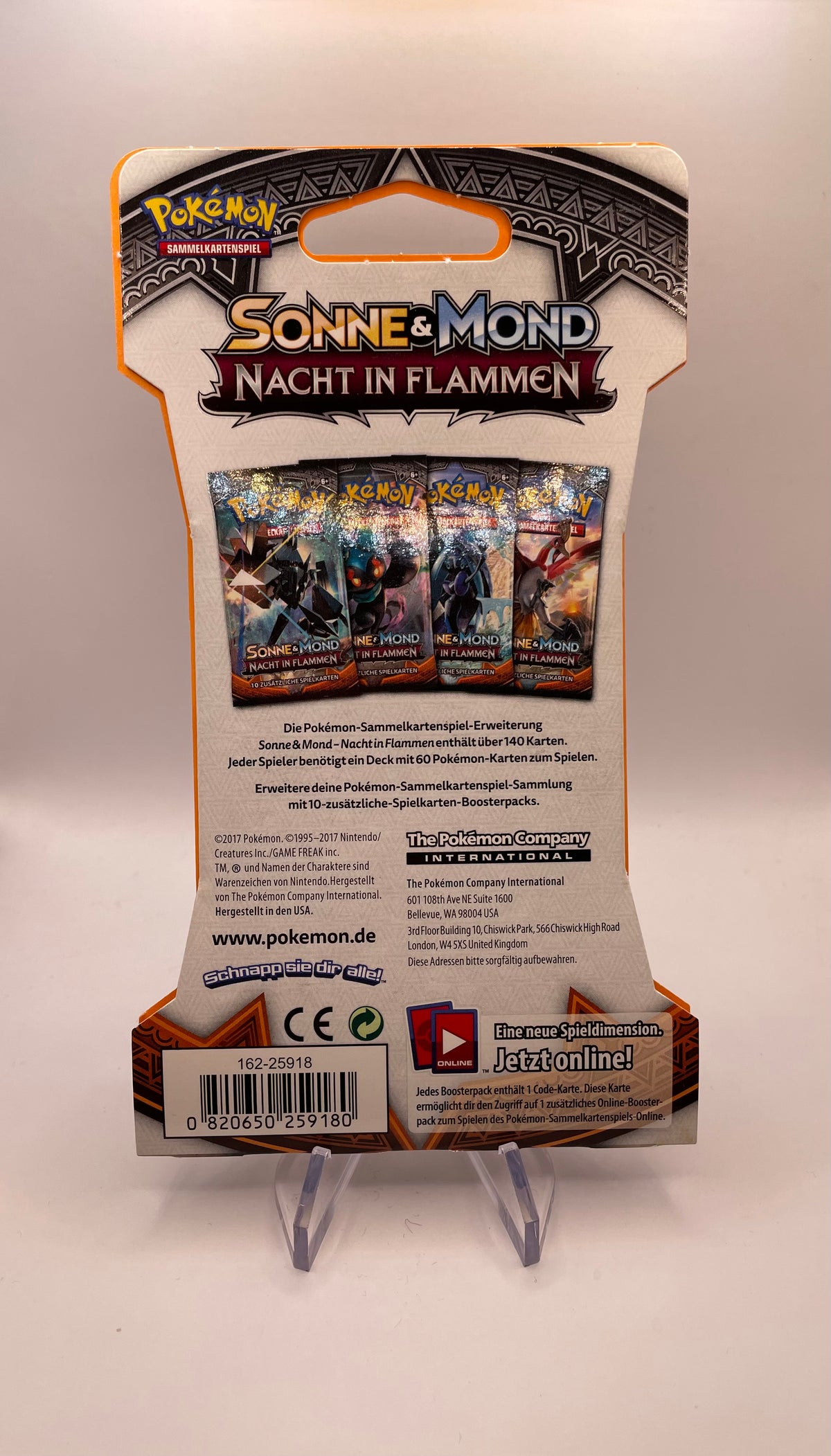 Pokemon Karten OVP Sleeved Booster Nacht im Flammen Deutsch