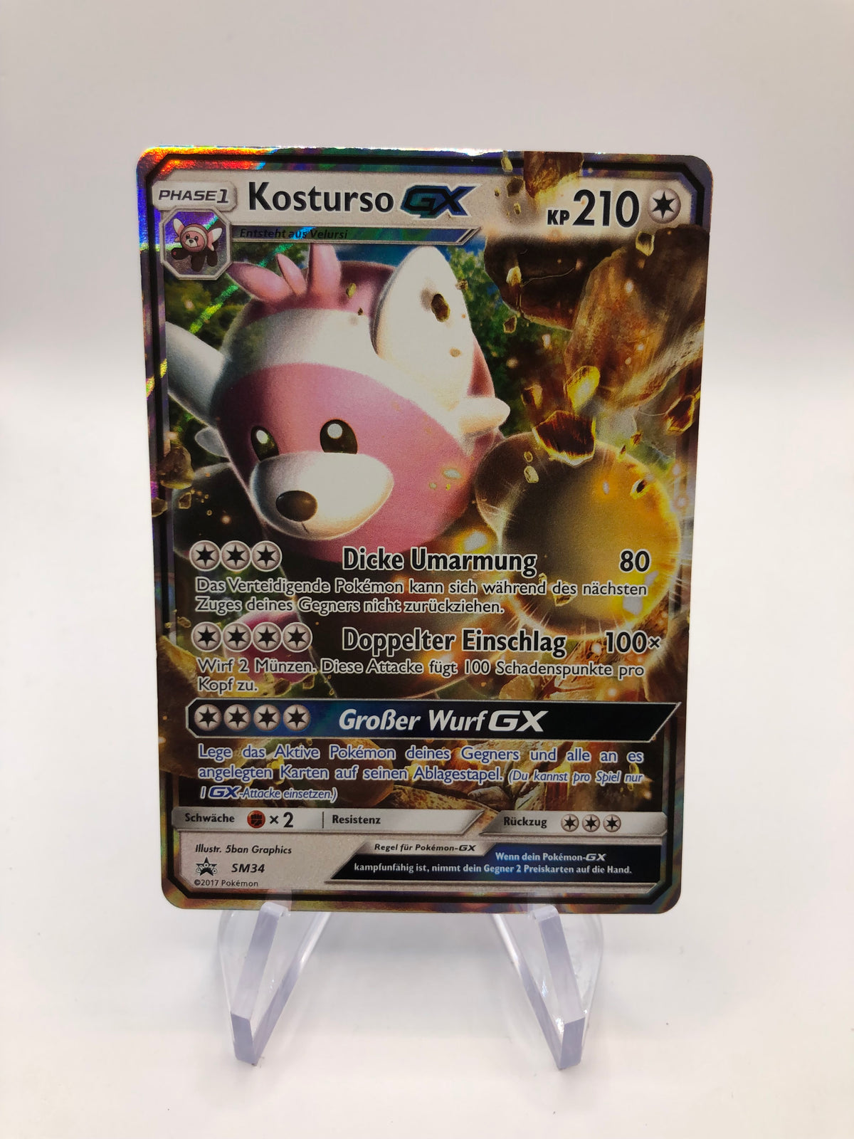 Pokemon Karte GX Promo Kosturso SM34 Deutsch