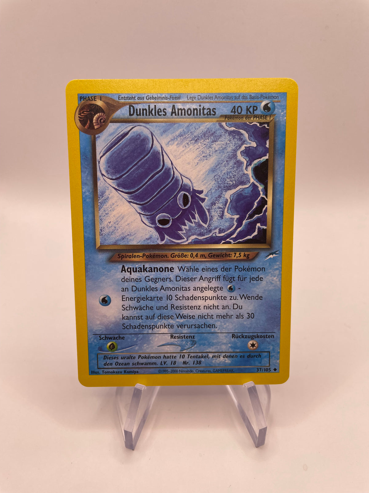 Pokemon Karte Dunkles Amonitas Neo Destiny 37/105 Deutsch