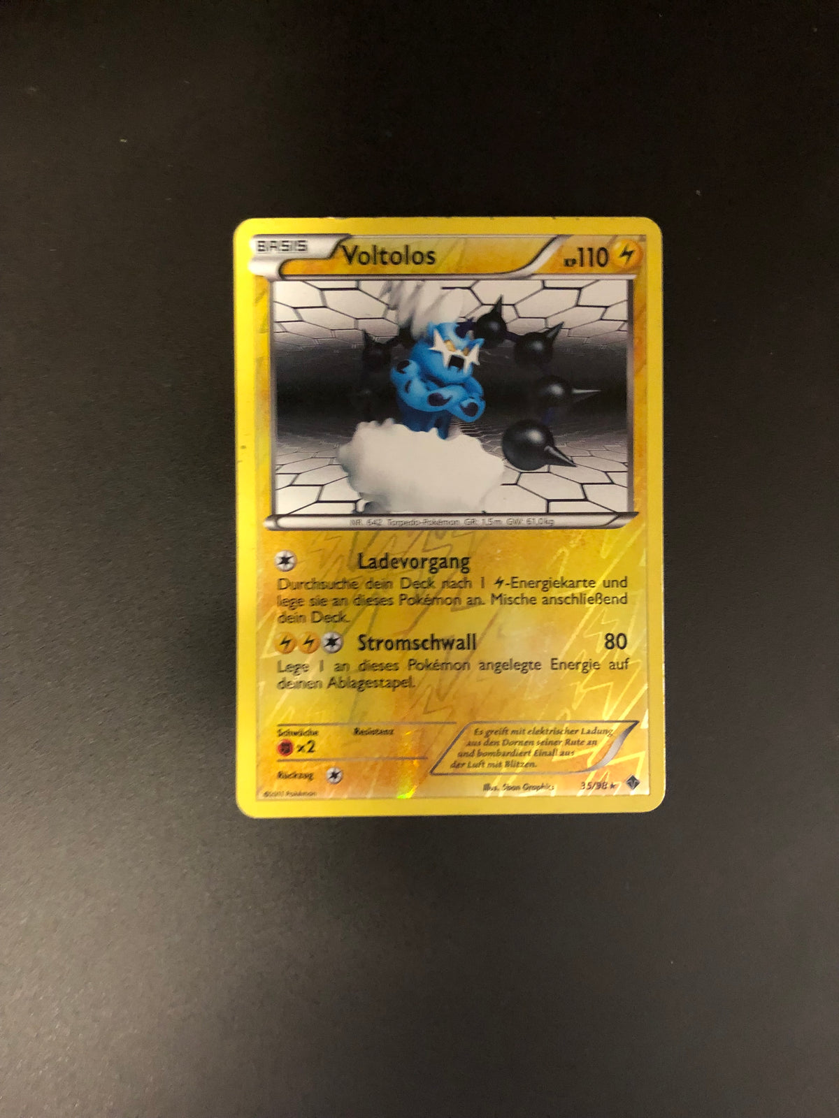 Pokemon Karte Revers Voltolos 35/98 Deutsch