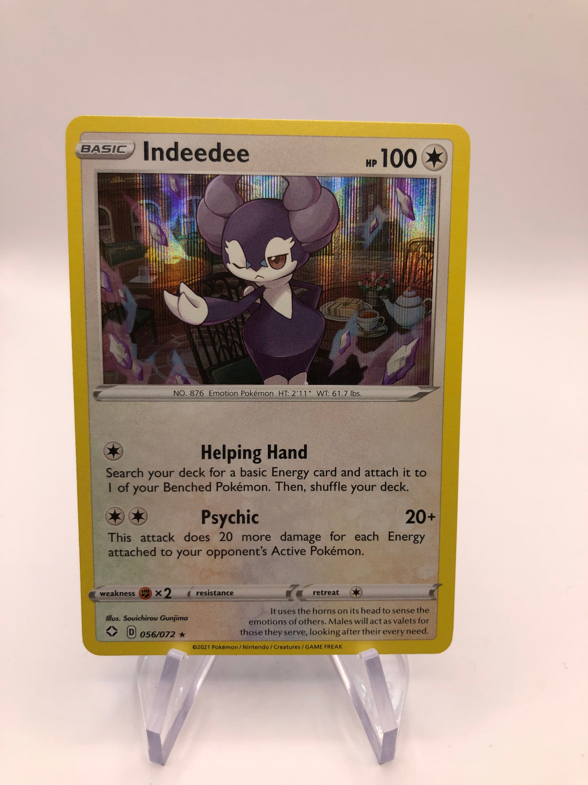 Pokemon Karte Holo Indeedee 56/72 Englisch