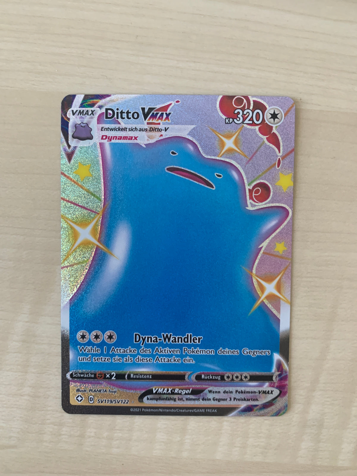 Pokemon Karte Vmax Ditto SV119/SV122 Deutsch