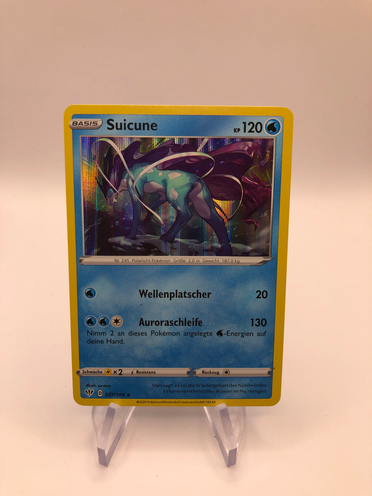 Pokemon Karte Holo Suicune 37/189 Deutsch