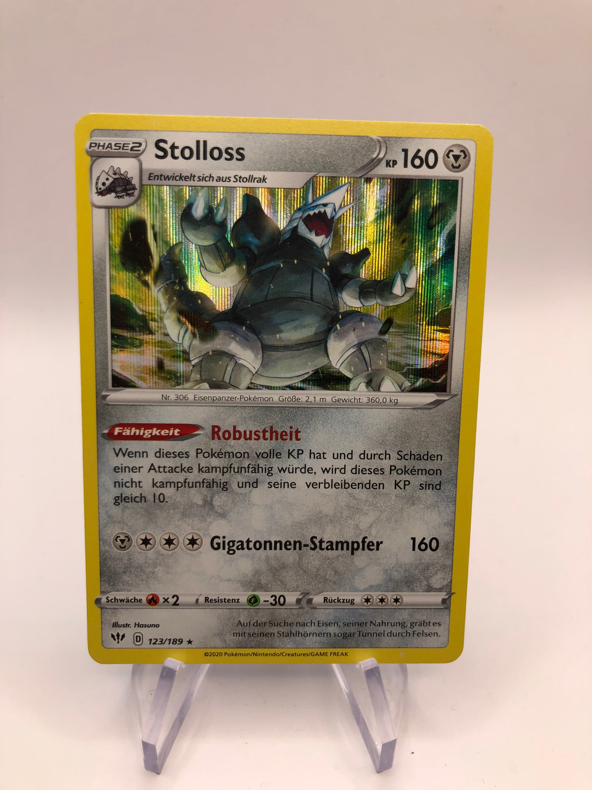 Pokemon Karte Holo Stollos 123/189 Deutsch