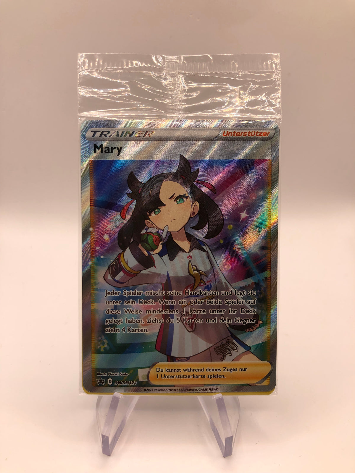 Pokemon Karte OVP Promo Trainer Mary SWSH121 Deutsch