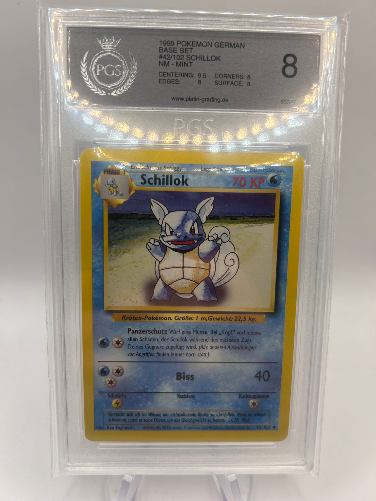 Pokemon Karte PGS 8,5 Schillok 42/102 Deutsch