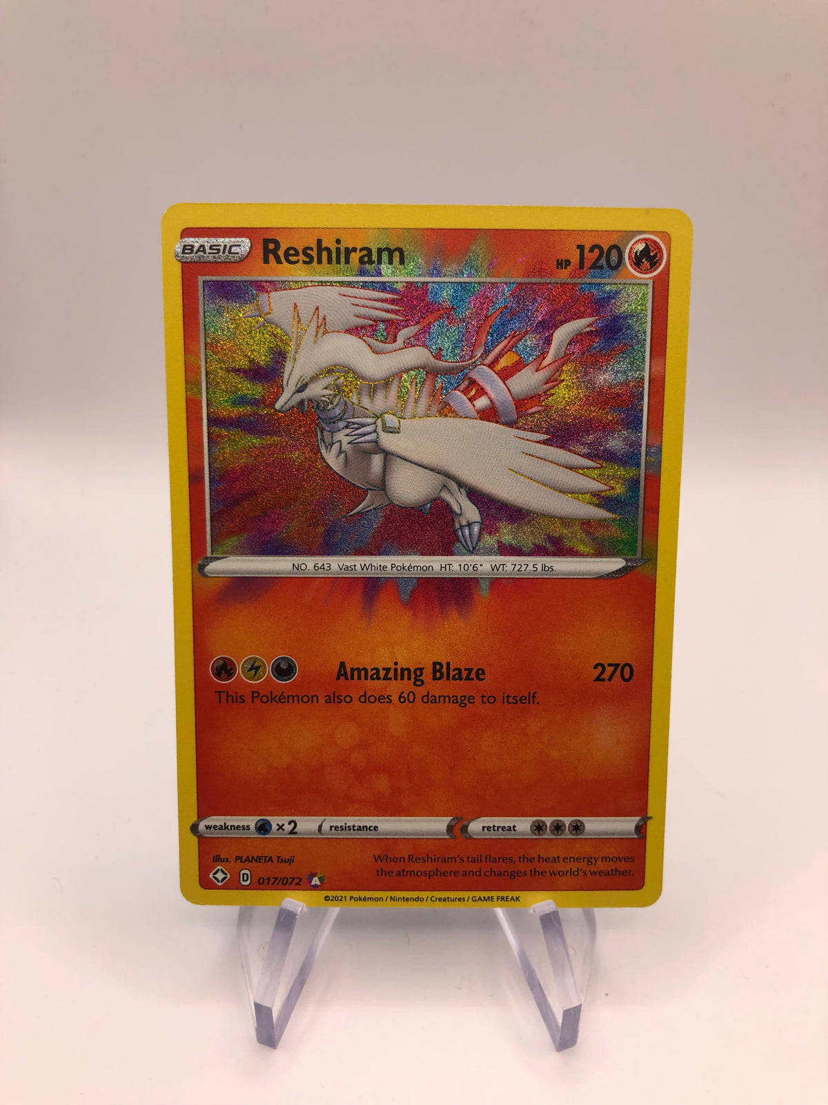 Pokemon Karte Amazing Rare Reshiram 17/72 Englisch