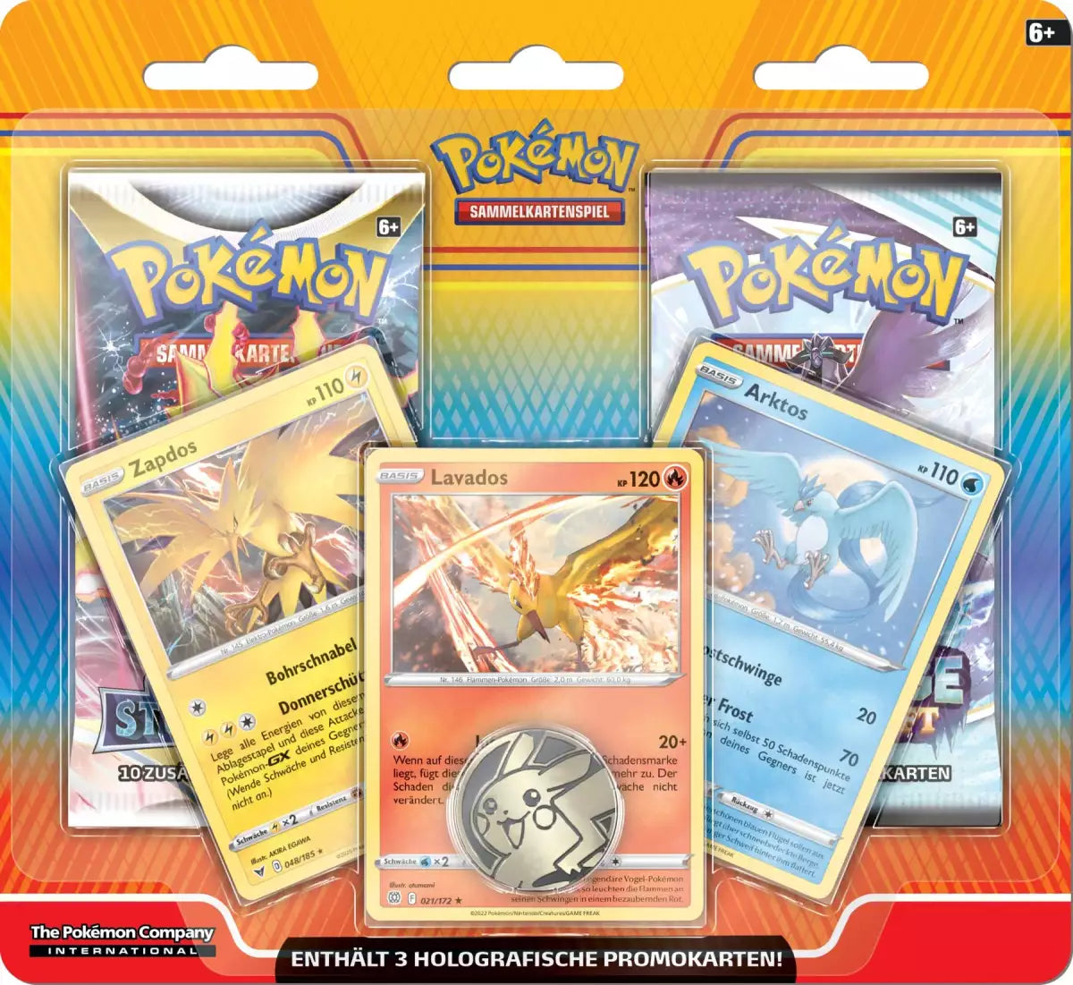 Pokemon Karten OVP Zapdos Lavados Arktos 2 Pack Blister Deutsch