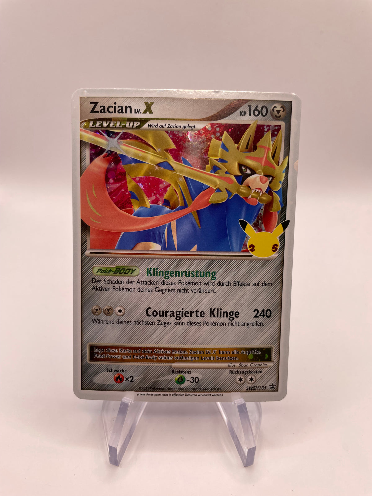 Pokemon Karte Lv.X Celebration Zacian SWSH135 Deutsch