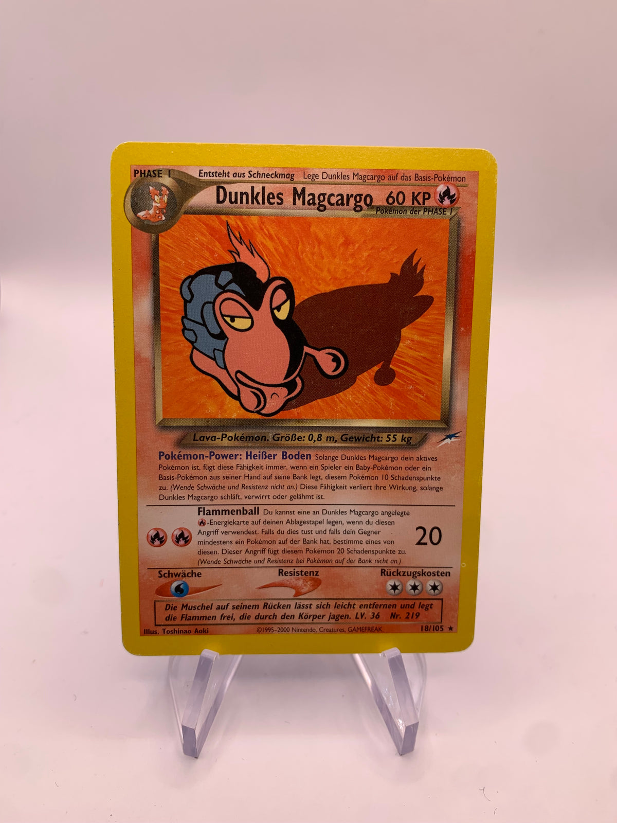 Pokemon Karte Dunkles Magcargo 18/105 Neo Desteny 18/105 Deutsch
