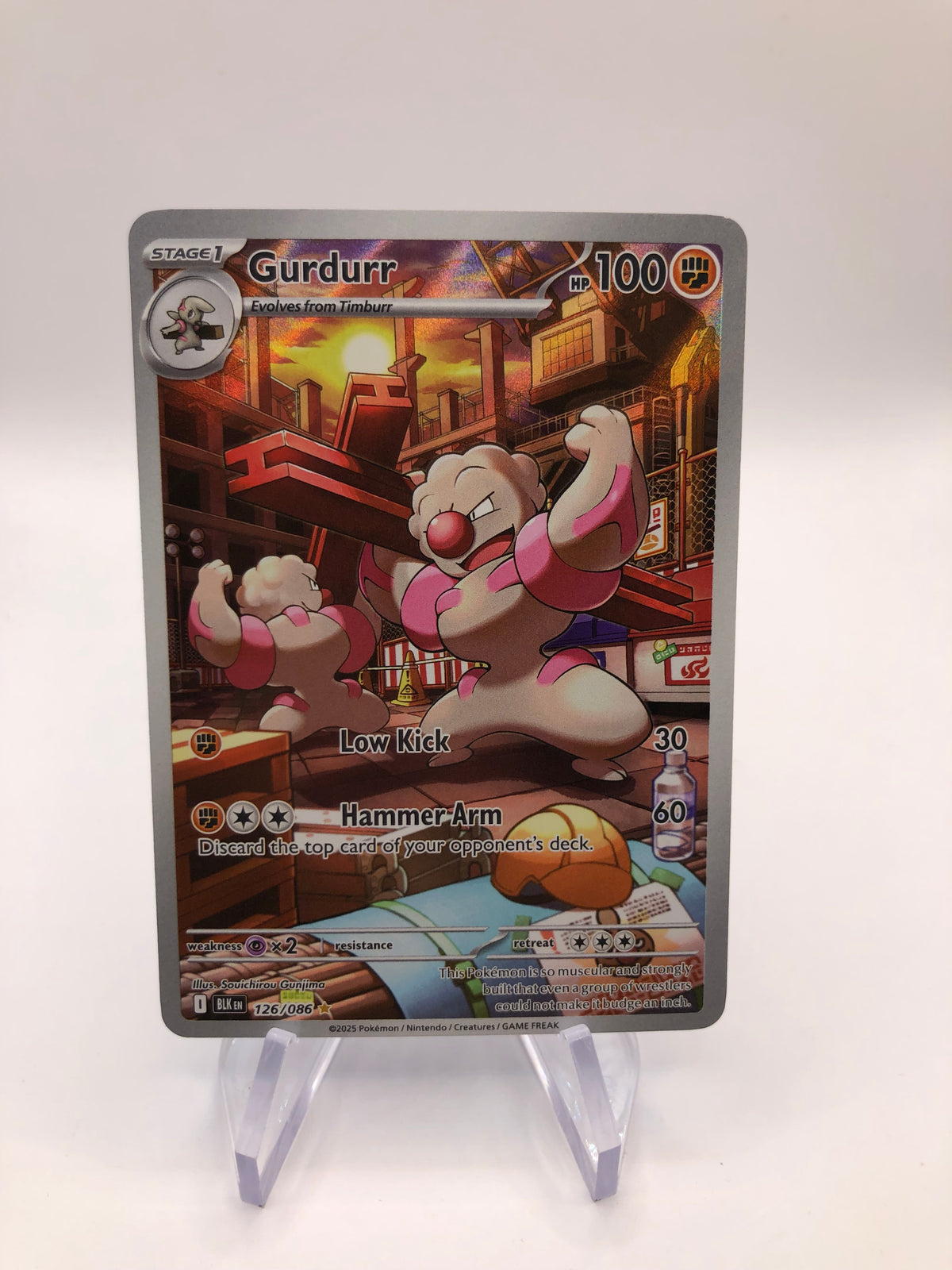 Pokemon Karte Art-Rare Gurdurr 126/86 Englisch
