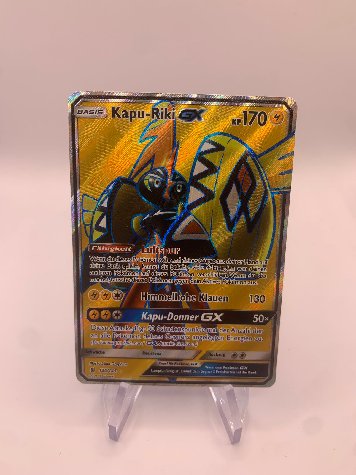 Pokemon Karte GX Fullart Kapu-Riki 135/145 Deutsch