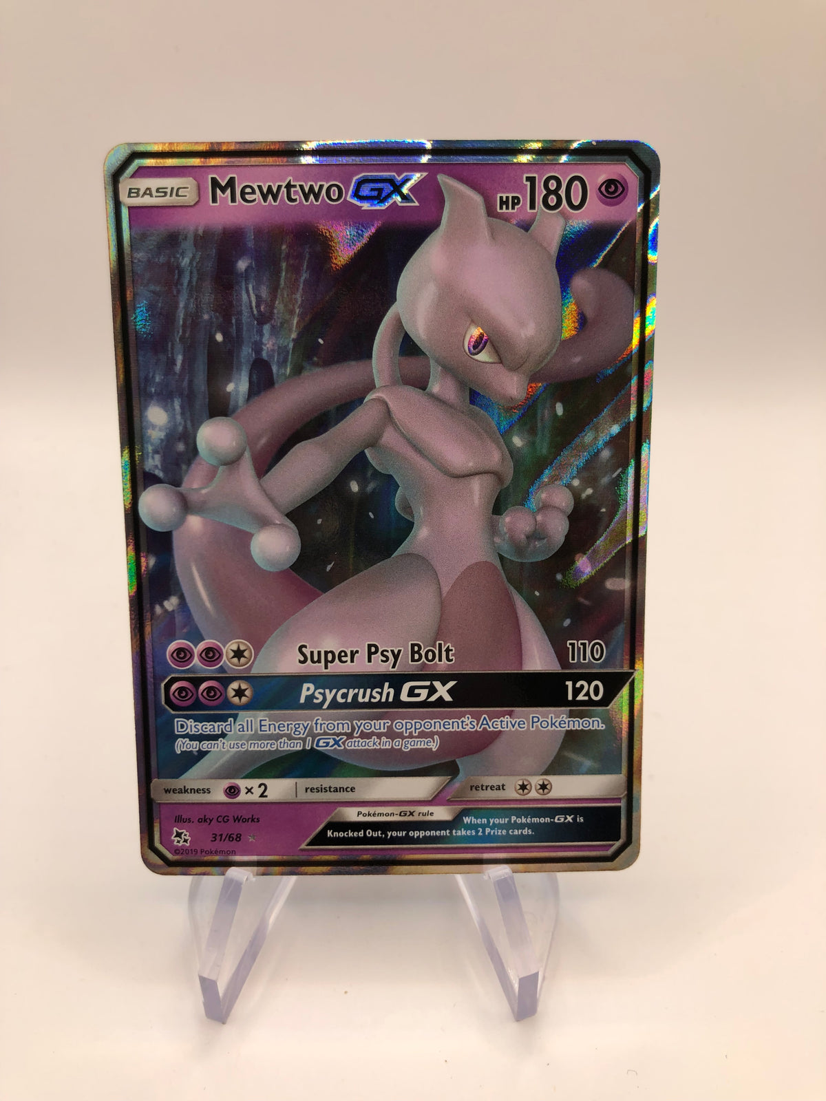 Pokemon Karte GX Mewtwo 31/68 Englisch