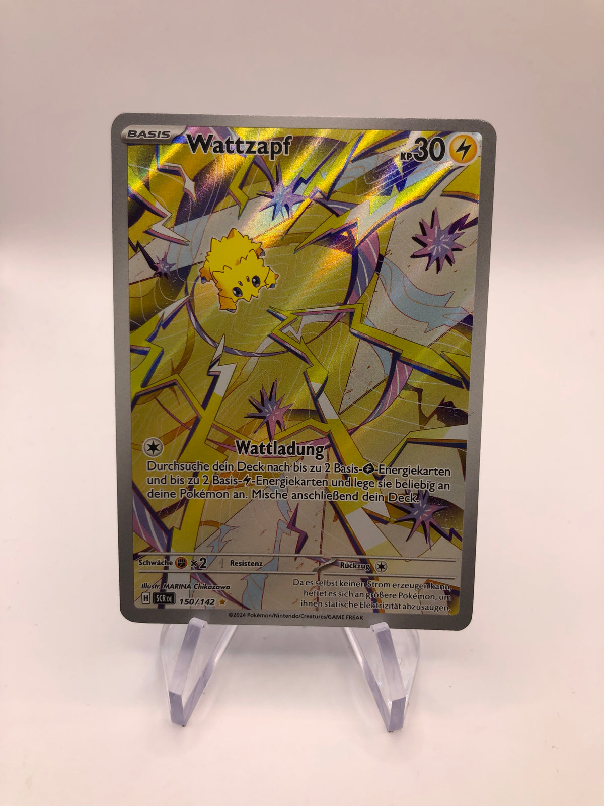 Pokemon Karte Art-Rare Wattzapf 150/142 Deutsch