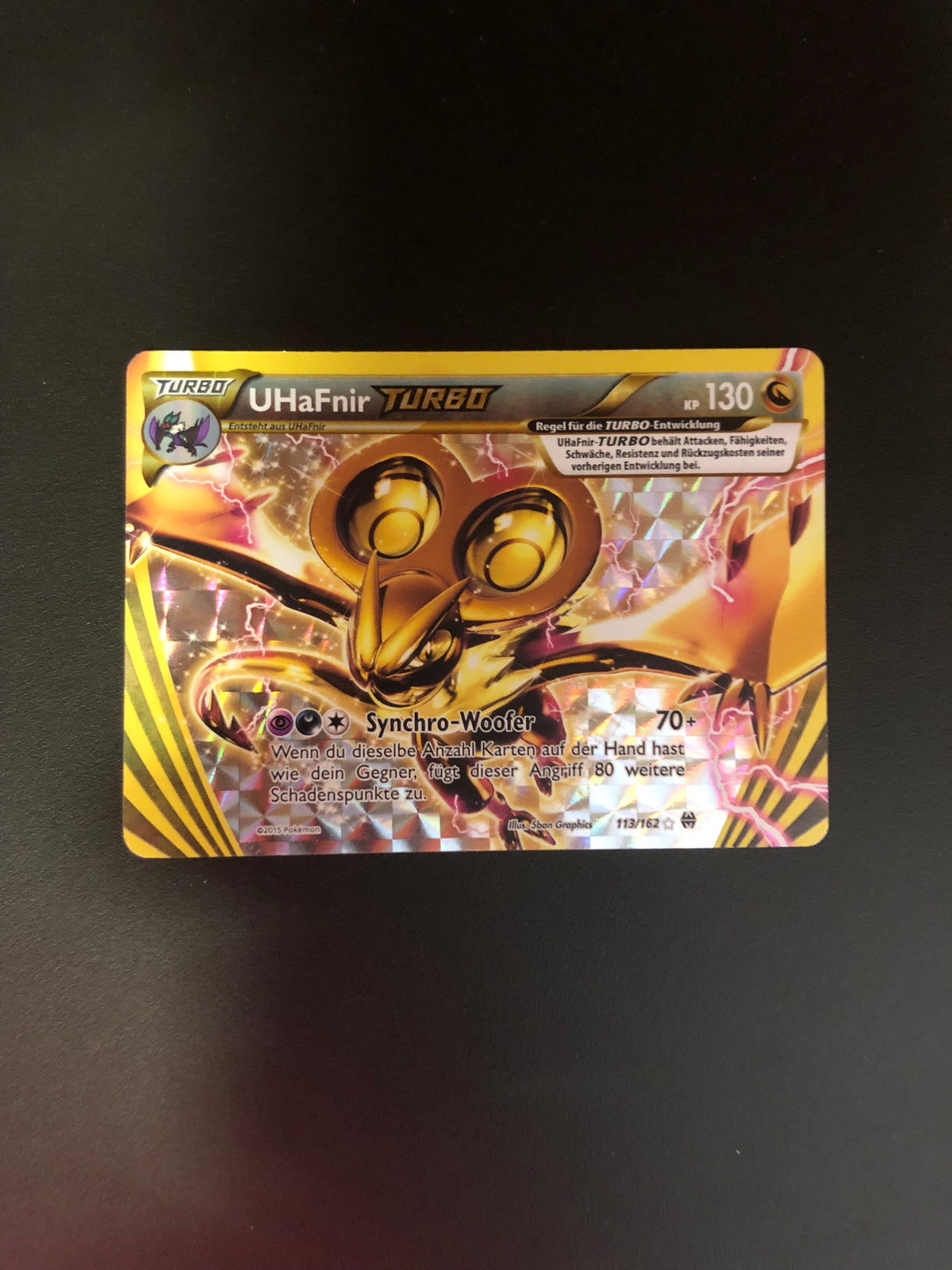 Pokemon Karte Turbo UHafnir 113/162 Deutsch