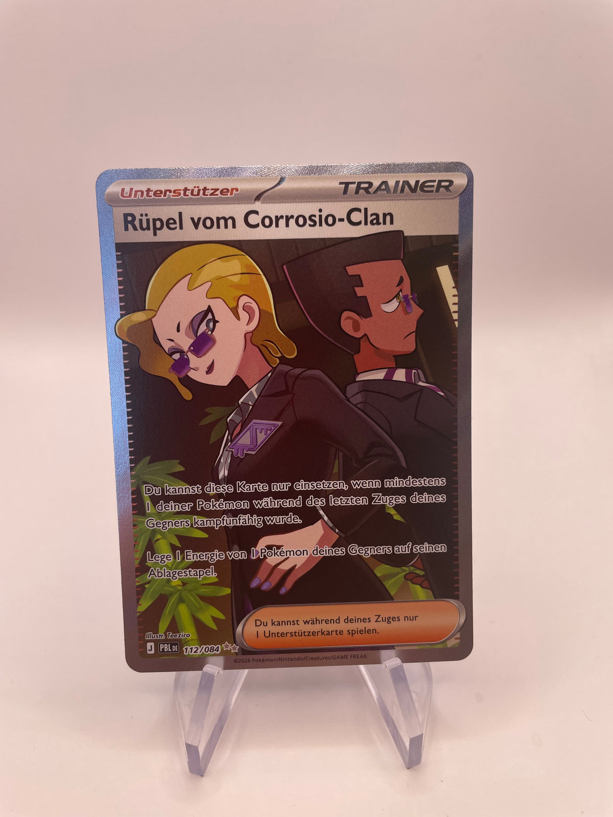 Pokemon Karte Trainer Rüpel vom Corrosio Clan 112/84 Deutsch