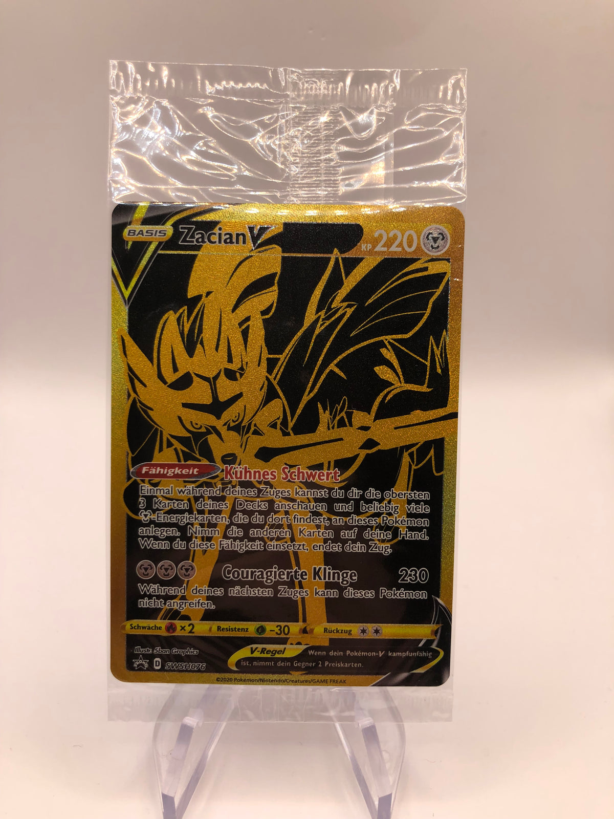 Pokemon Karte OVP V Promo Gold Zacian SWSH076 Deutsch