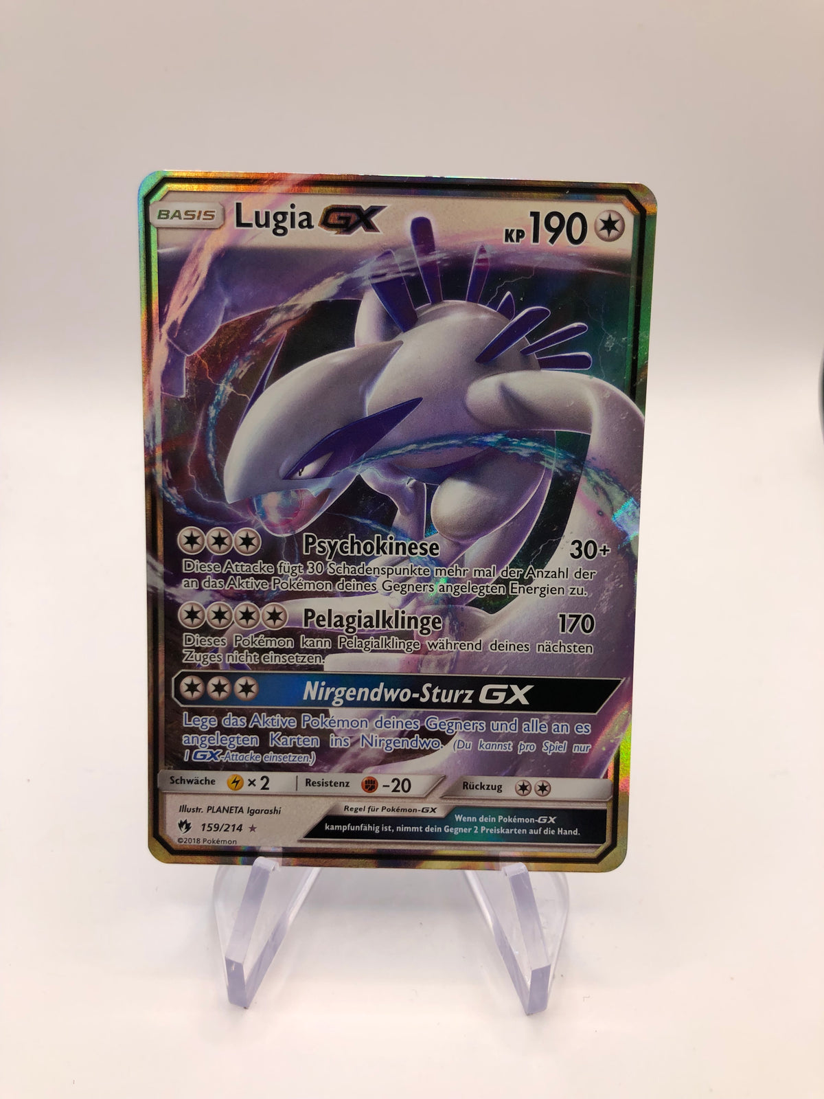 Pokemon Karte GX Lugia 159/214 Deutsch
