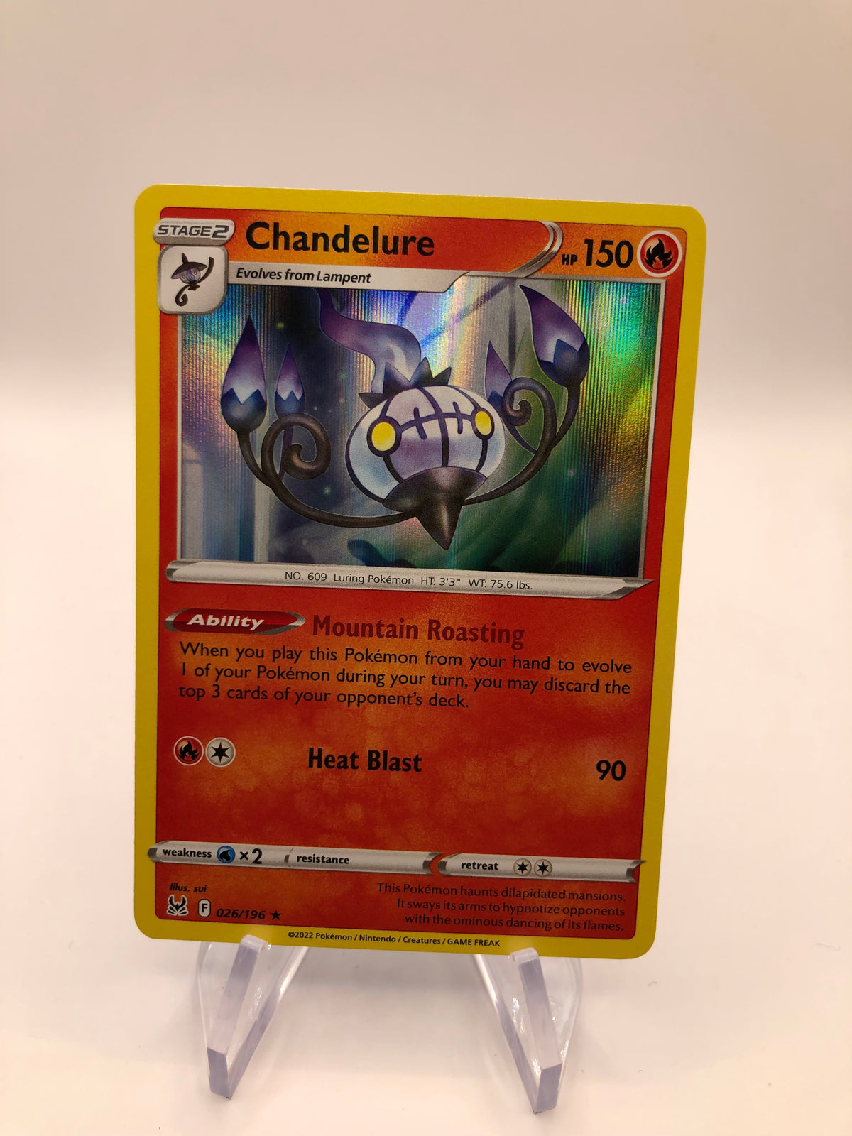 Pokemon Karte Holo Chandelure 26/196 Englisch