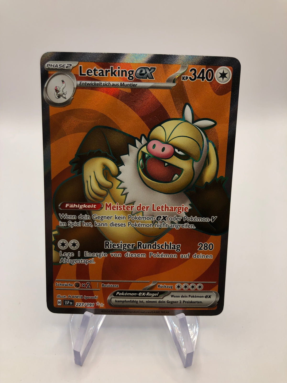 Pokemon Karte Ex Fullart Letarking 227/191 Deutsch