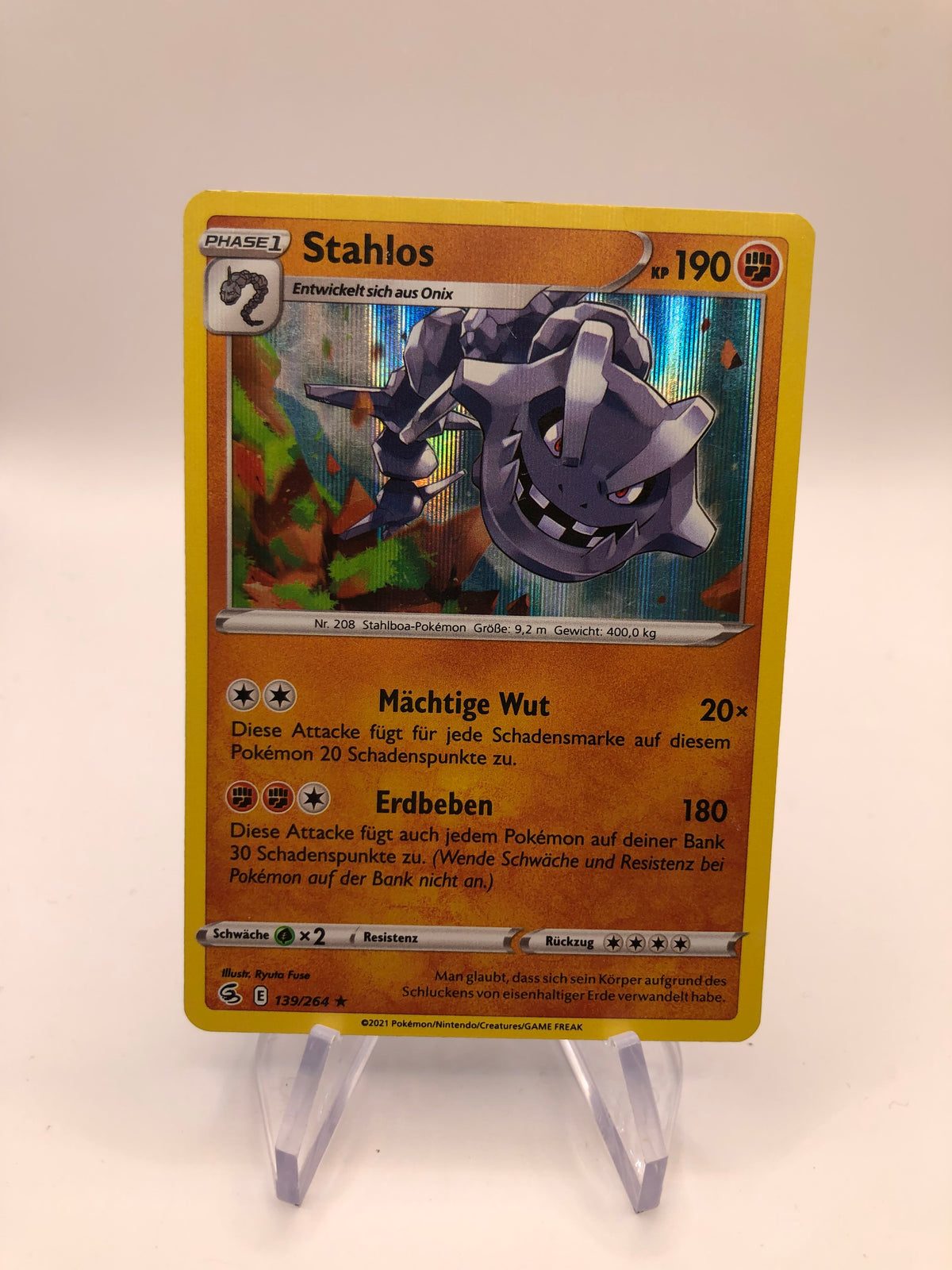 Pokemon Karte Holo Stahlos 139/264 Deutsch