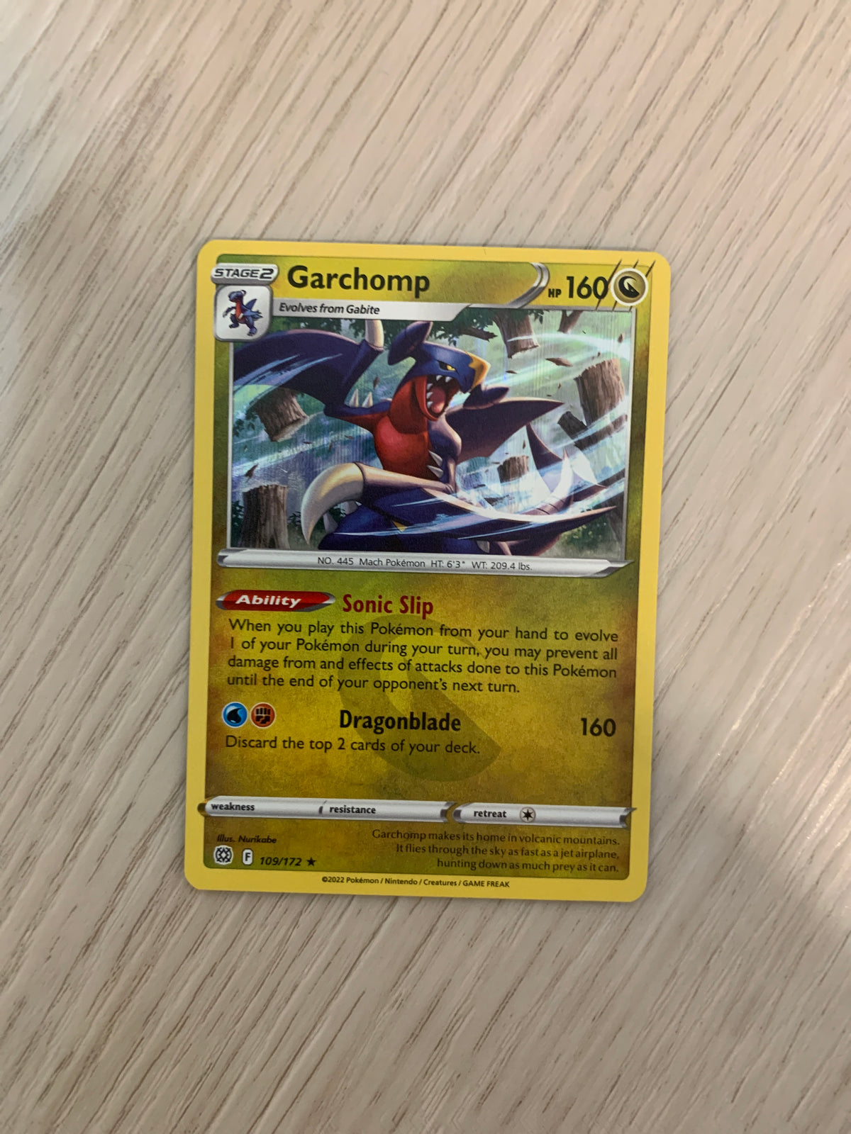 Pokemon Karte Holo Garchomp 109/172 Englisch