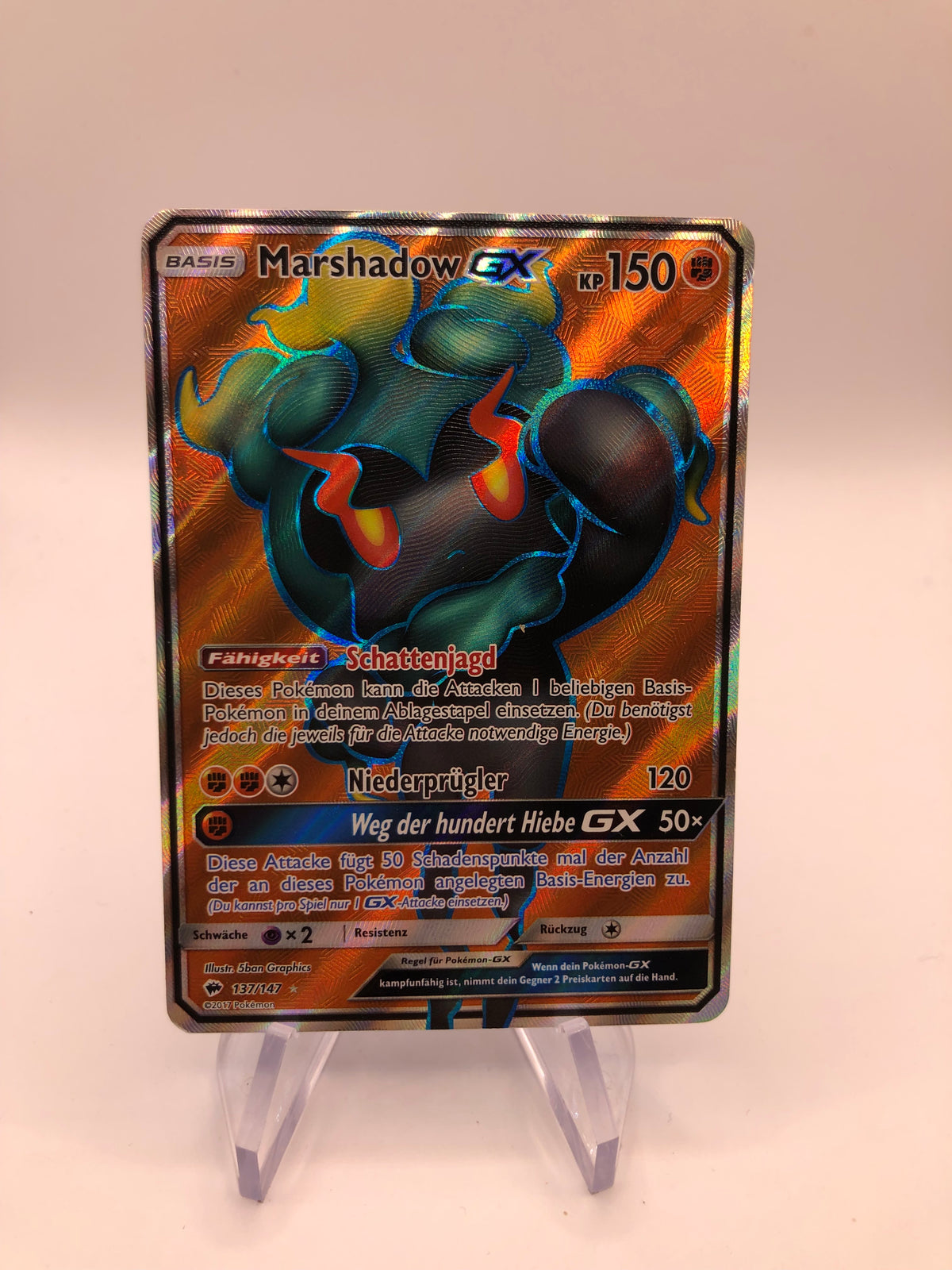 Pokemon Karte GX Fullart Marshadow 137/147 Deutsch