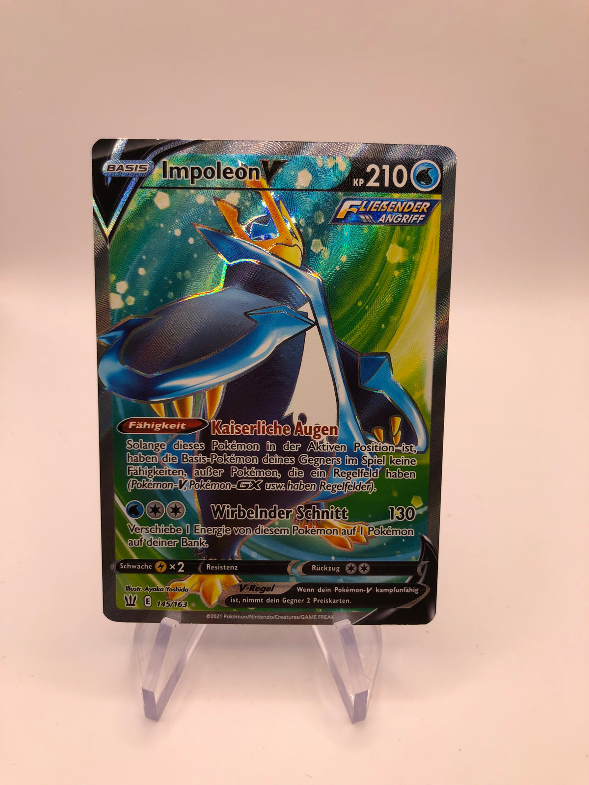 Pokemon Karte Fullart V Impoleon 145/163 Deutsch