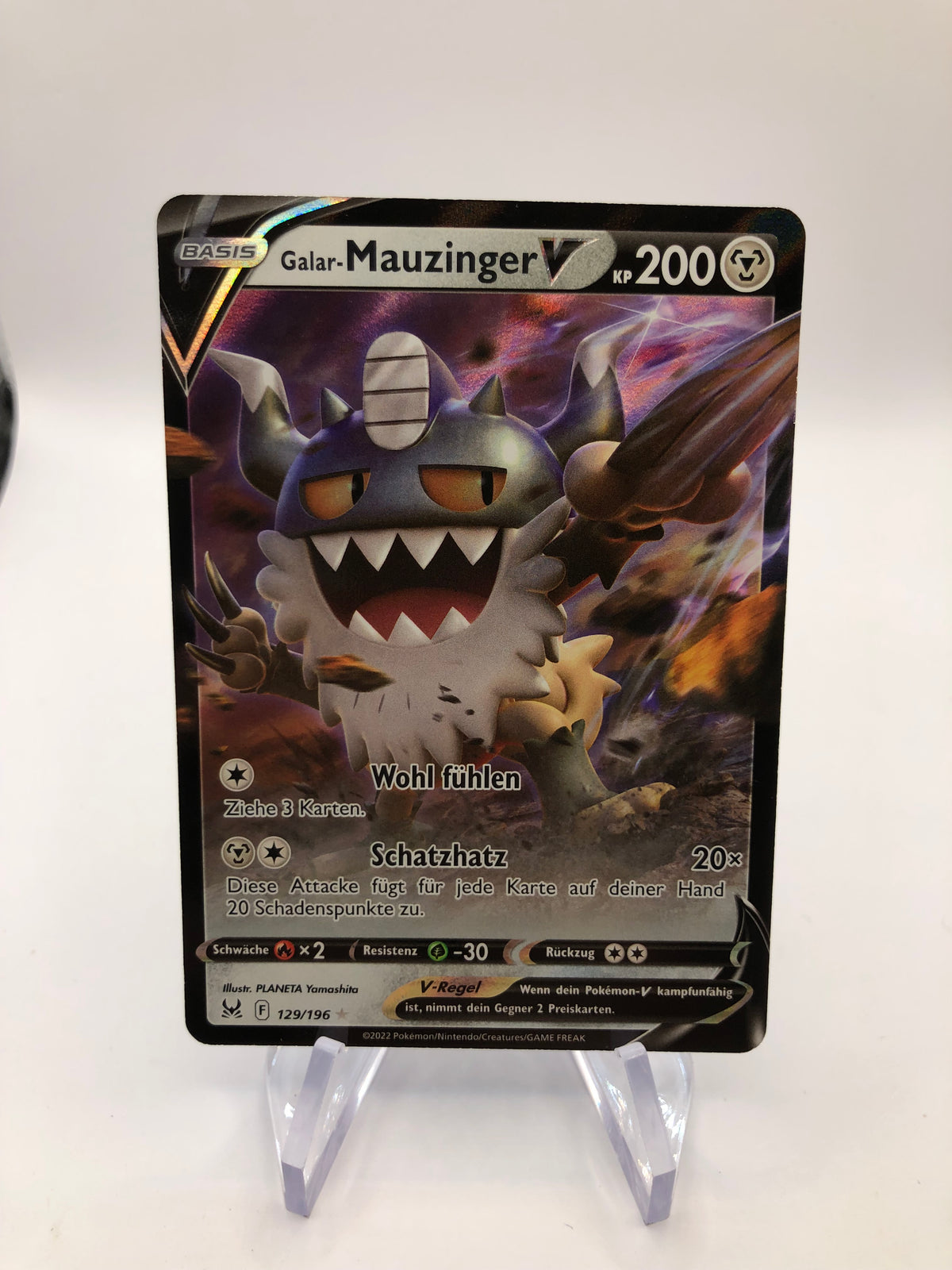 Pokemon Karte V Mauzinger 129/196 Deutsch