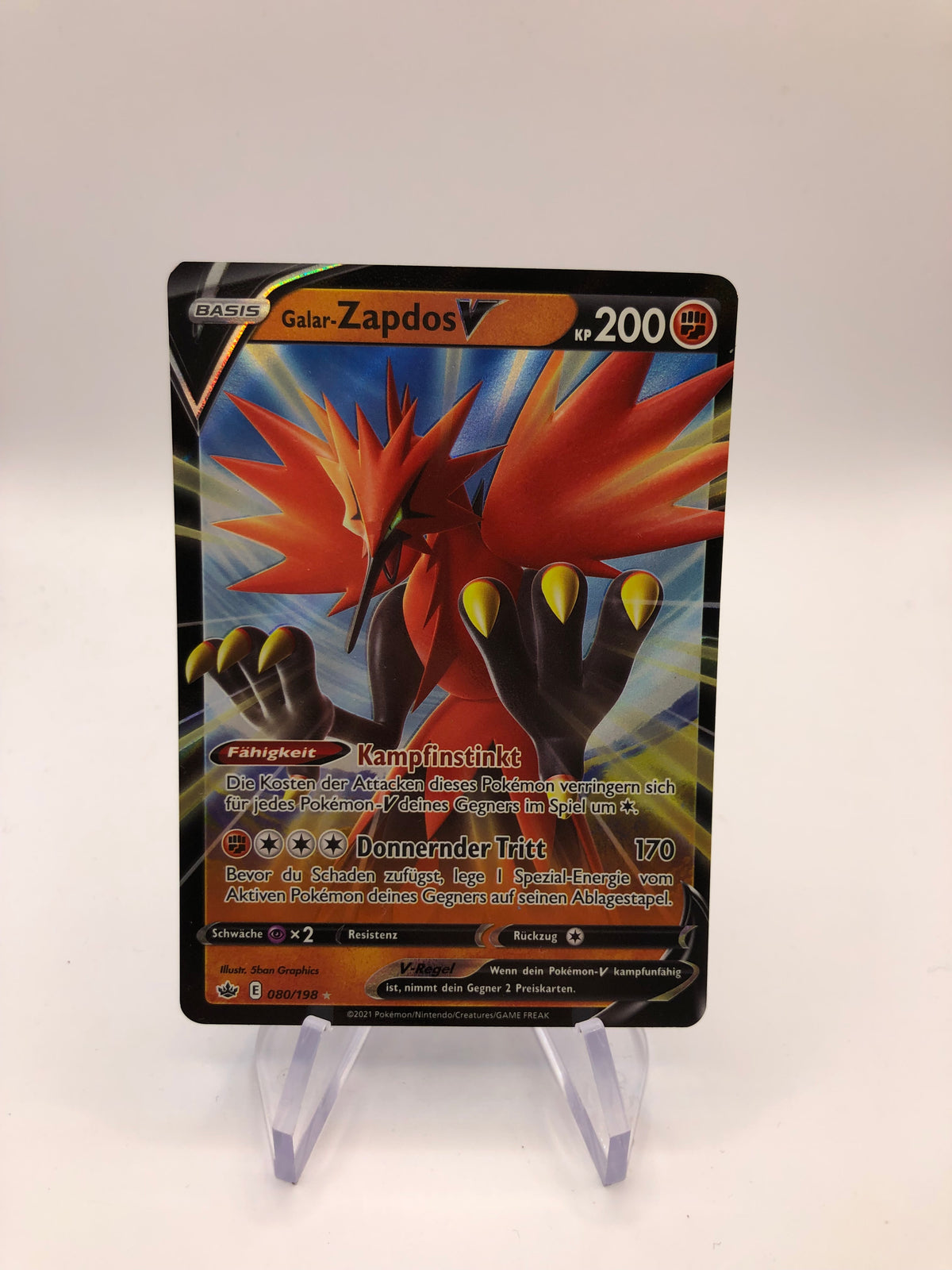 Pokemon Karte V Zapdos 80/198 Deutsch