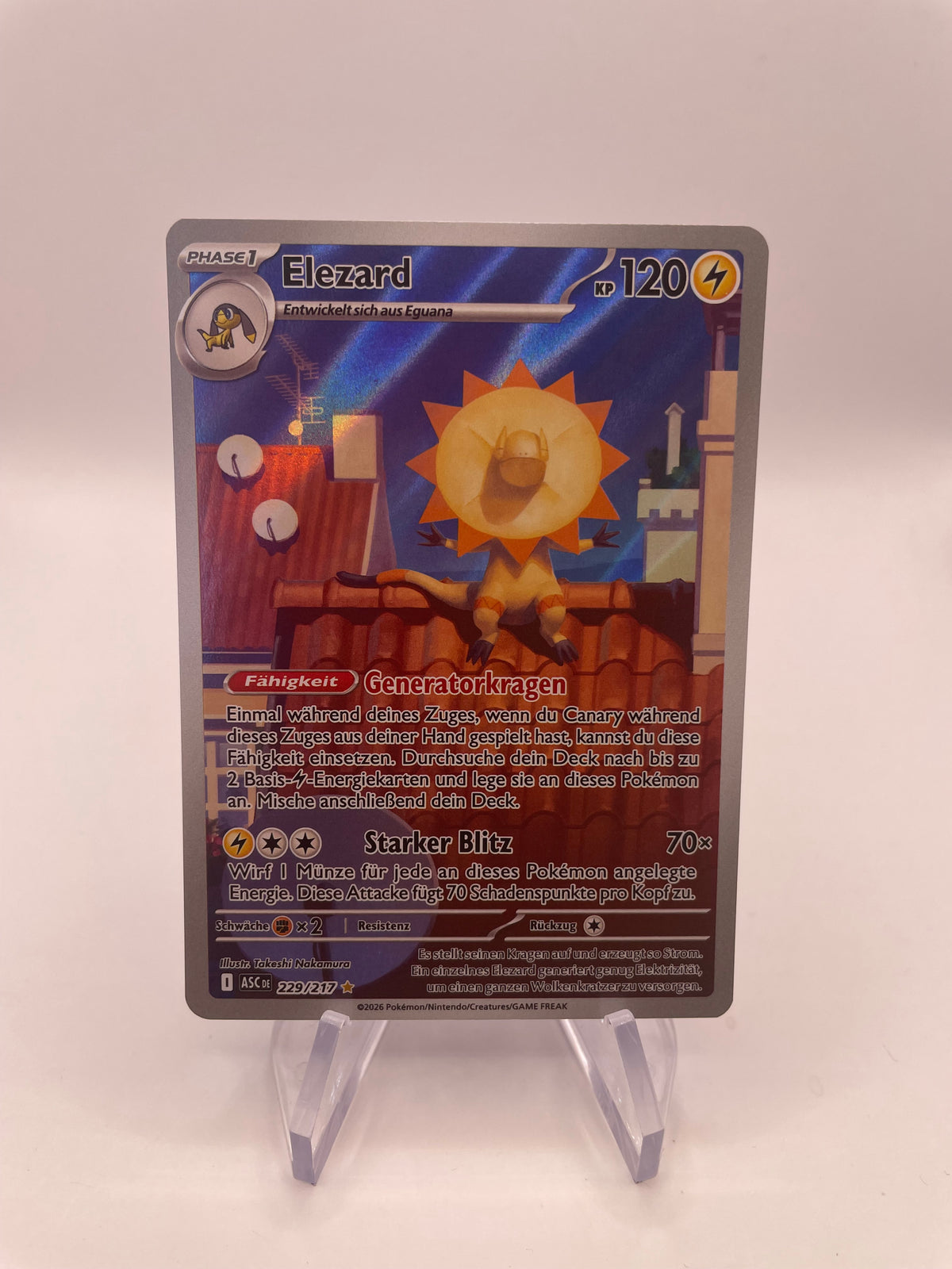 Pokemon Karte Art Rare Elezard 229/217 Deutsch
