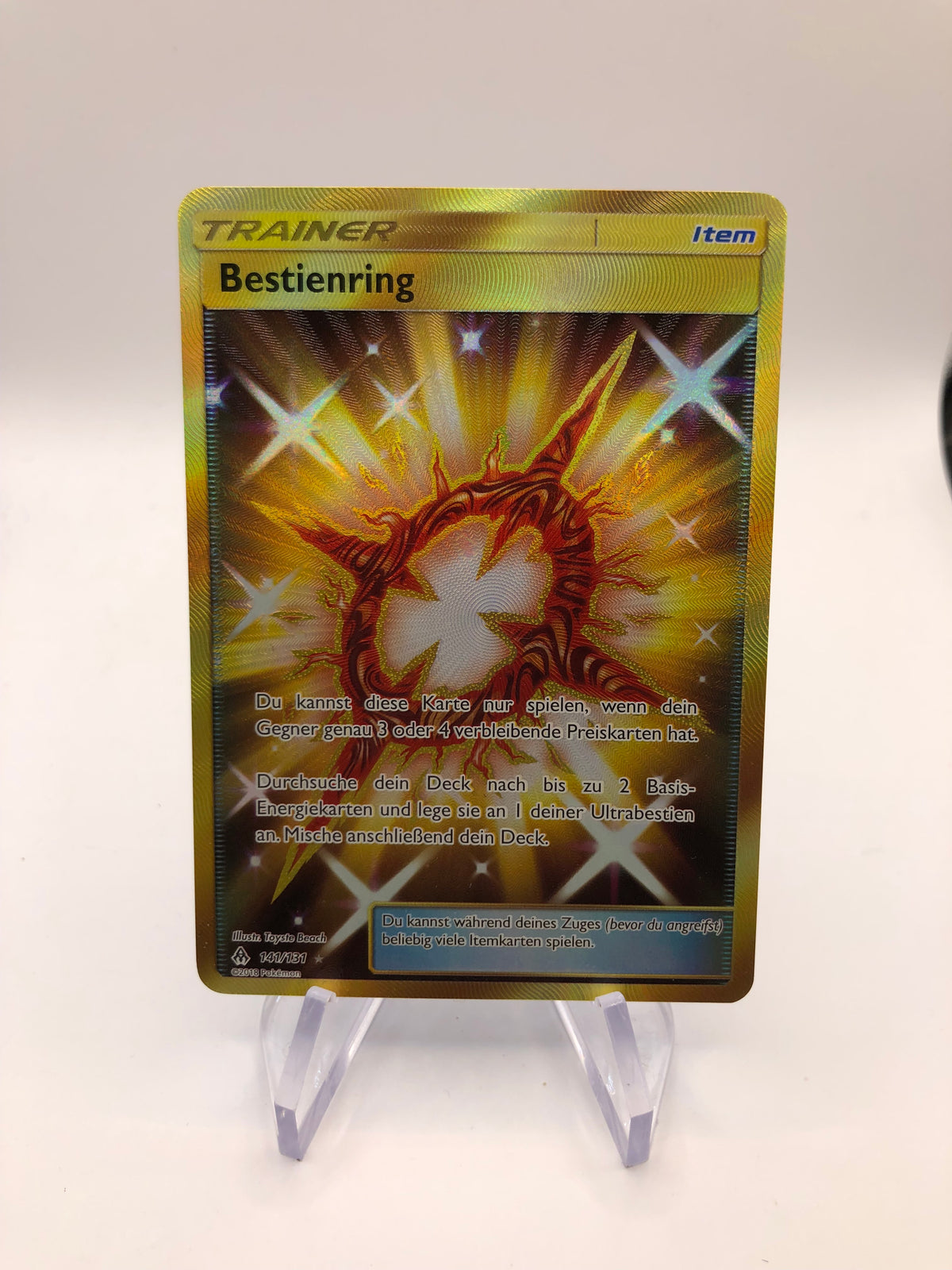 Pokemon Karte Trainer Bestienring 141/131 Deutsch