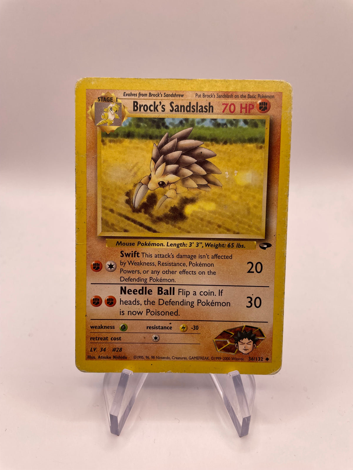 Pokemon Karte Gym Heros Brock‘s Sandslash 36/132 Englisch