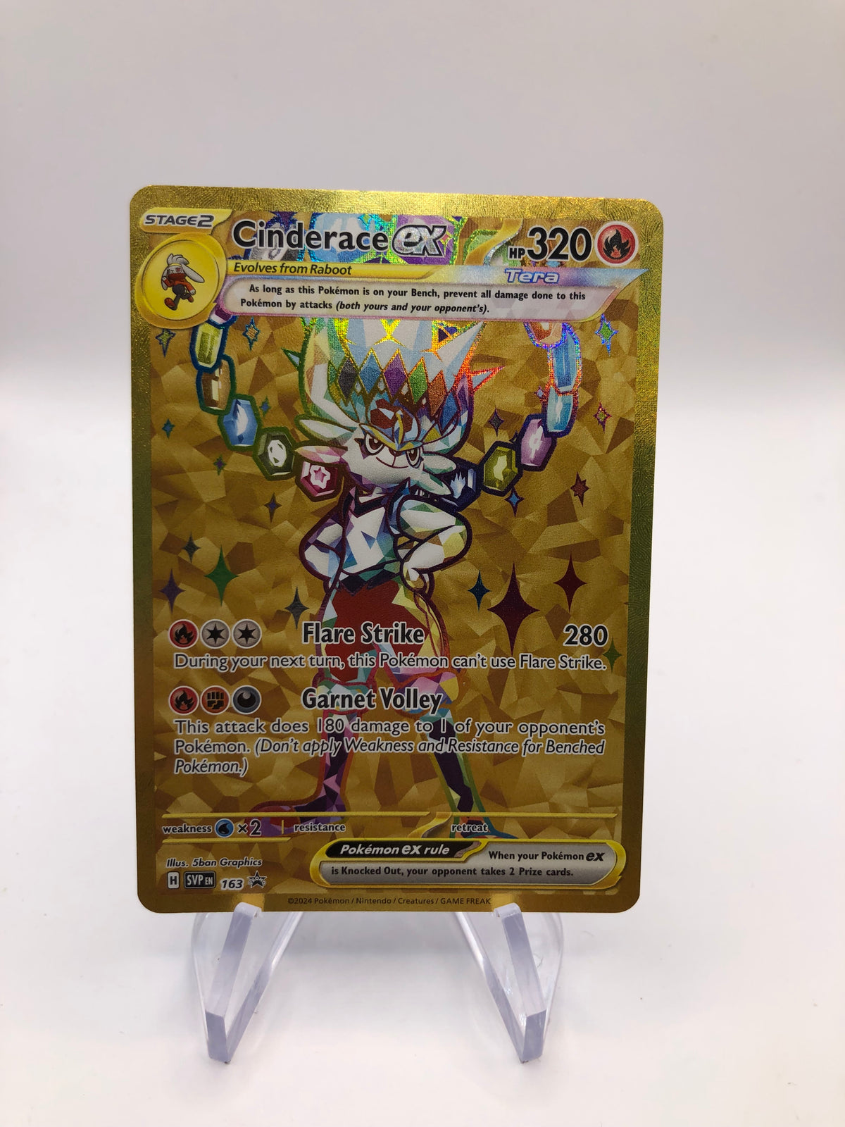 Pokemon Karte Promo EX Gold Cinderace 163 Englisch