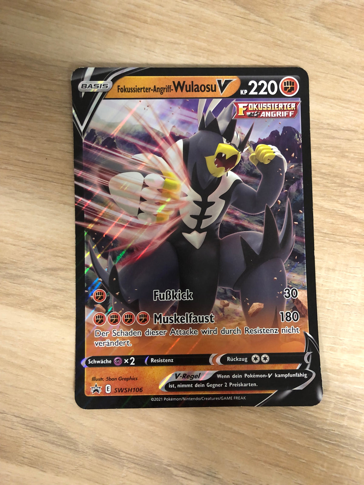 Pokemon Karte XXL V Promo Wulaosu SWSH106 Deutsch